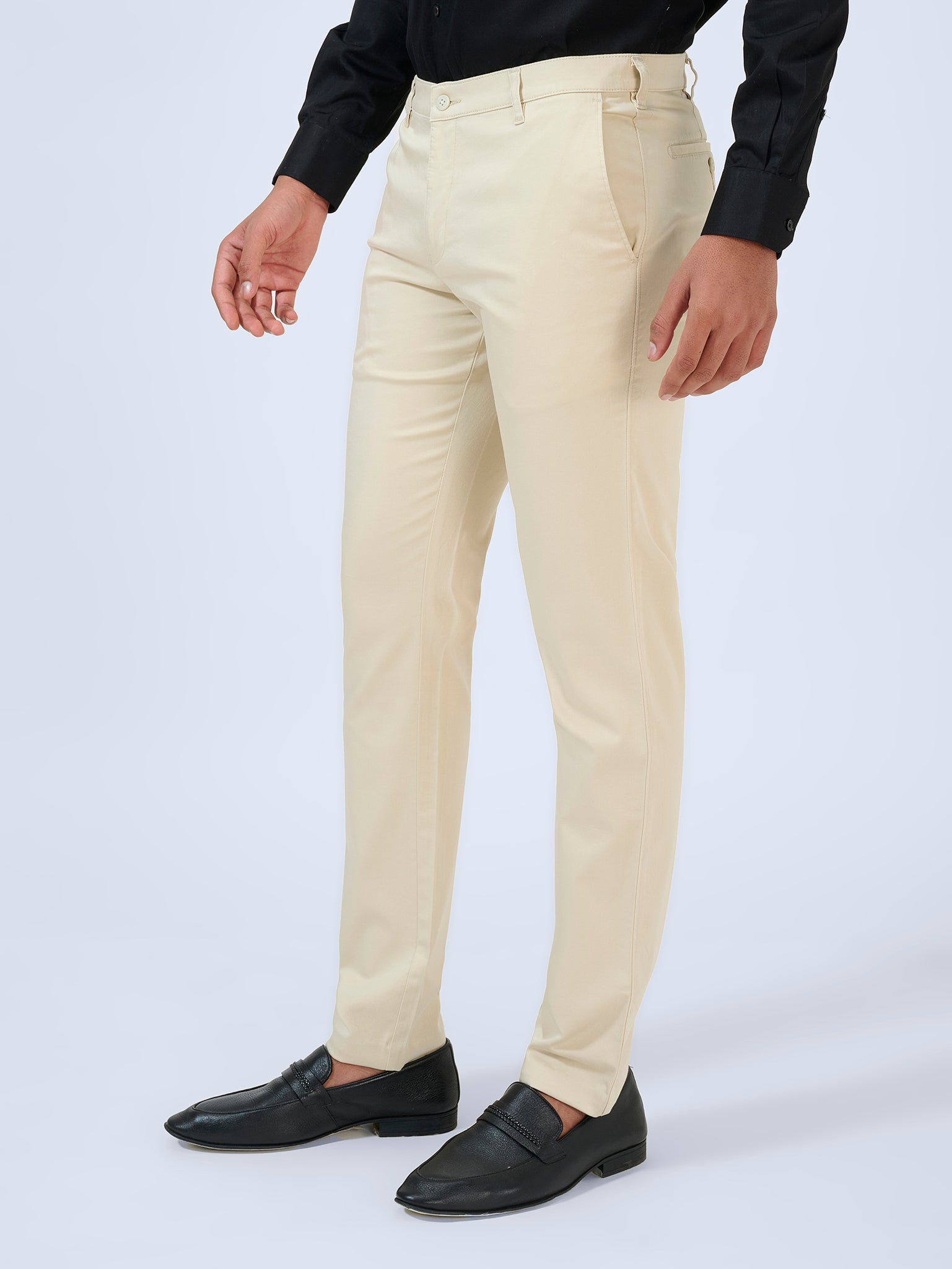 Warm Ivory Satin Trousers