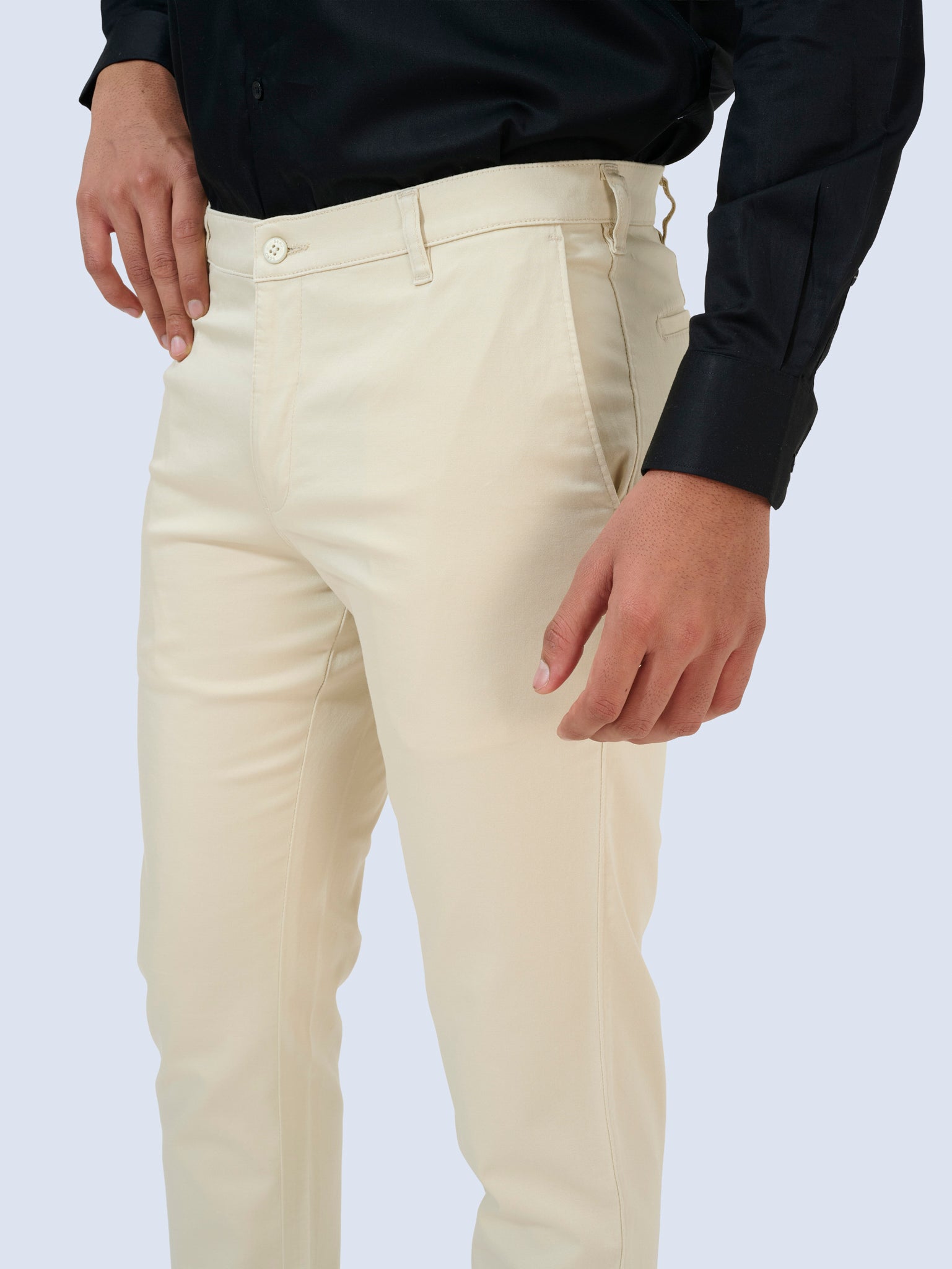 Warm Ivory Satin Trousers