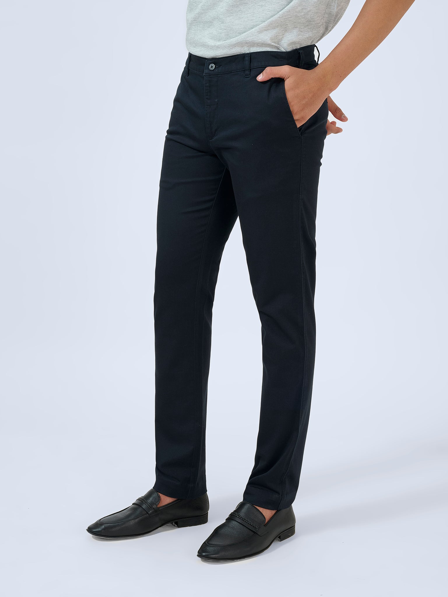 Intense Navy Satin Trousers