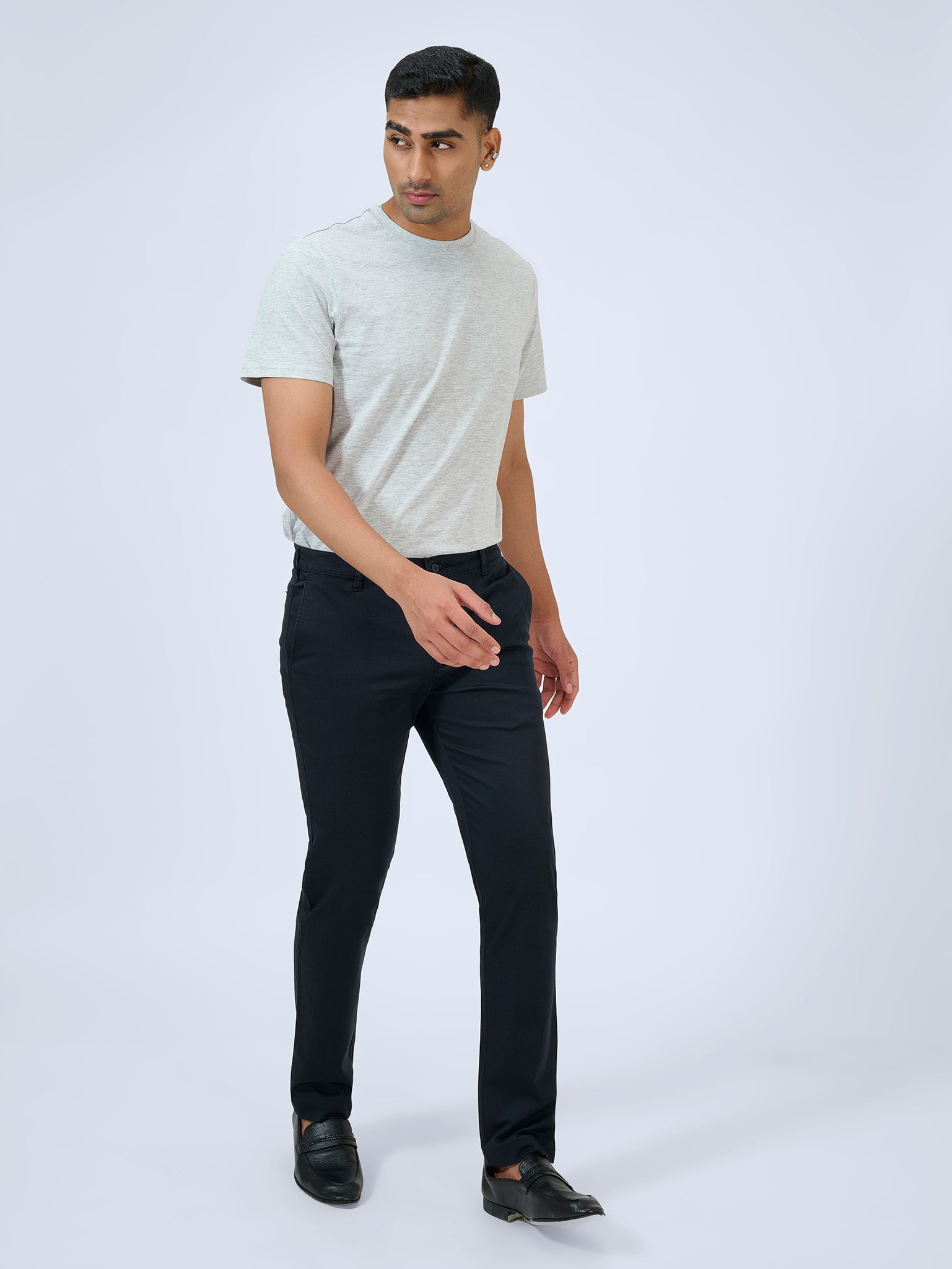 Intense Navy Satin Trousers