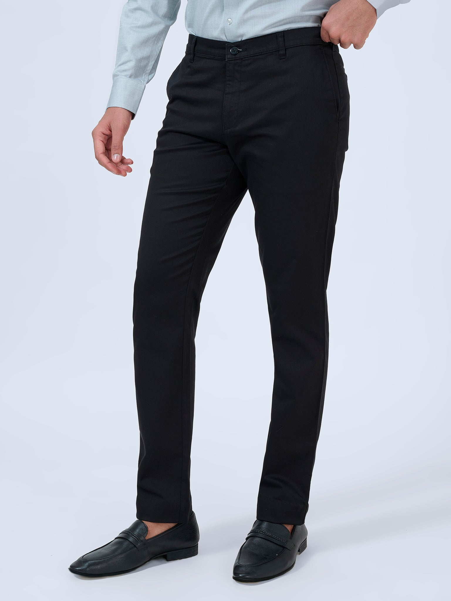 Ebony Black Satin Trousers