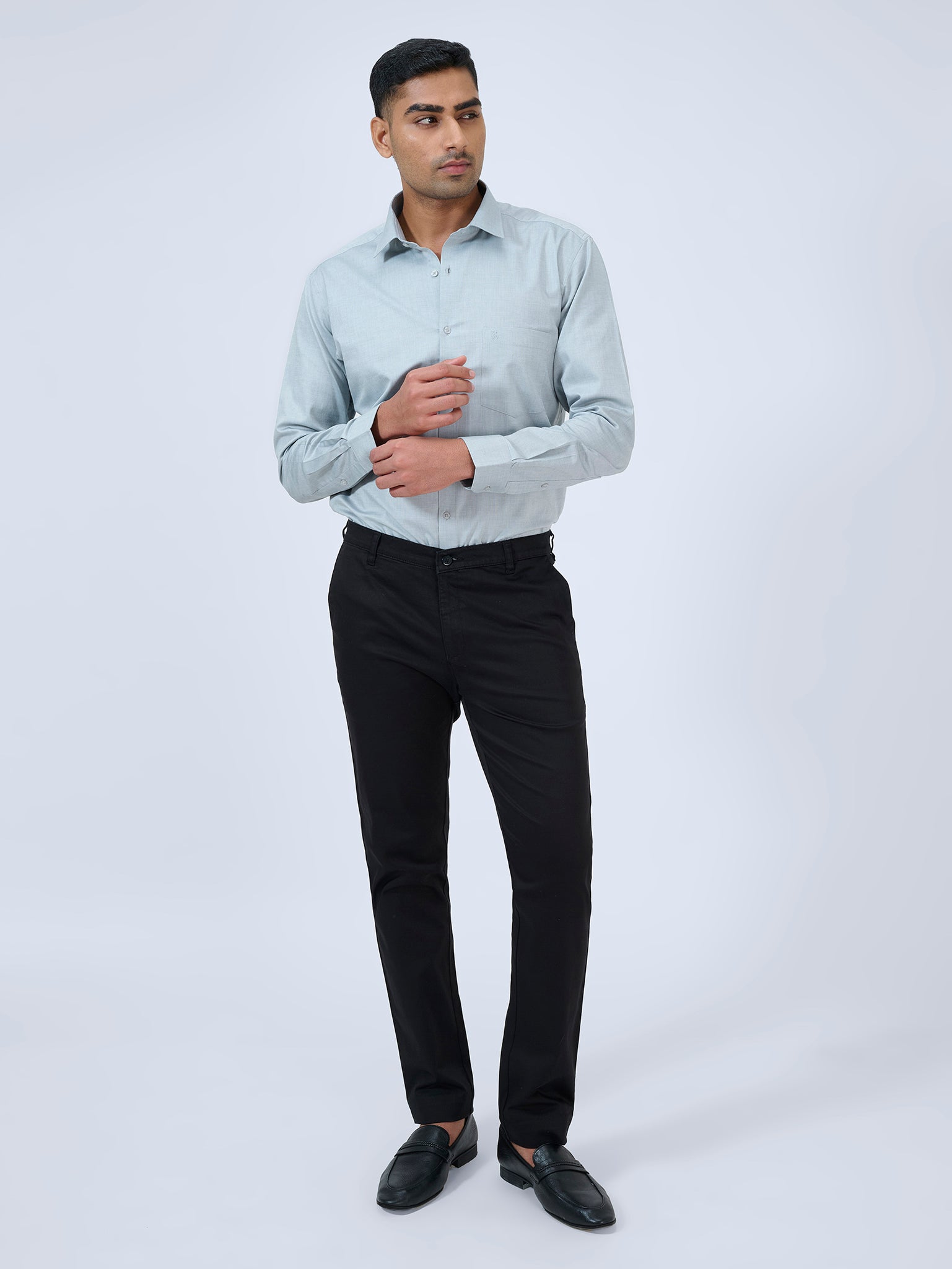 Ebony Black Satin Trousers