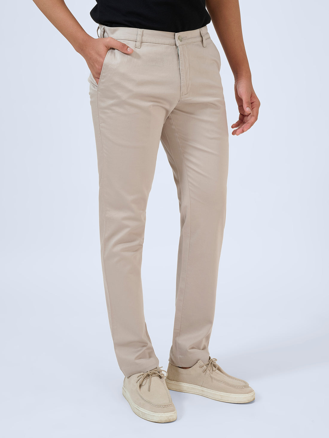 Soft Taupe Satin Trousers