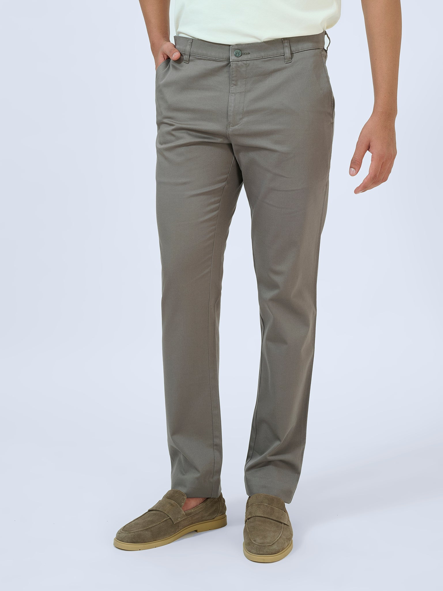 Sage Grey Satin Trousers