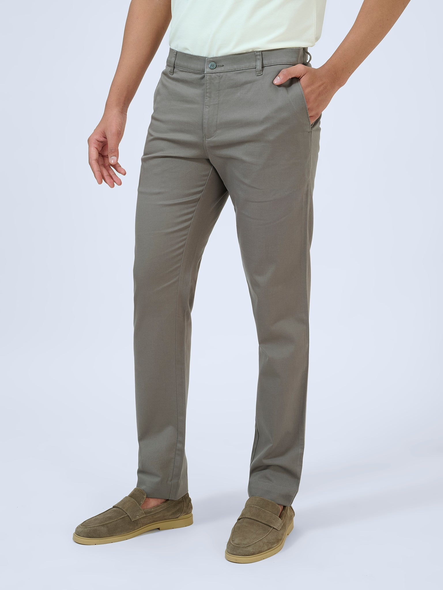 Sage Grey Satin Trousers