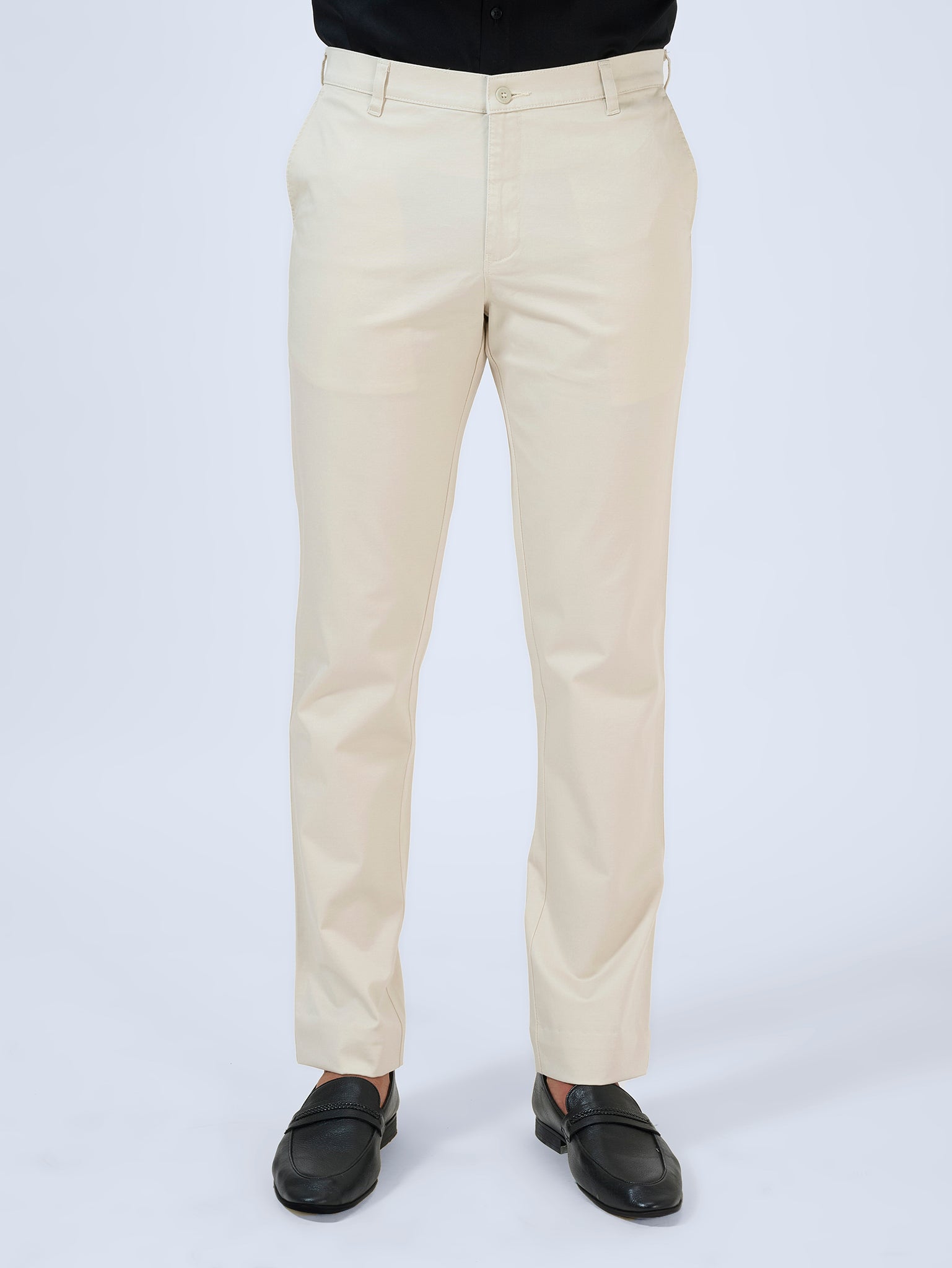 Ivory Whisper Twill Trousers