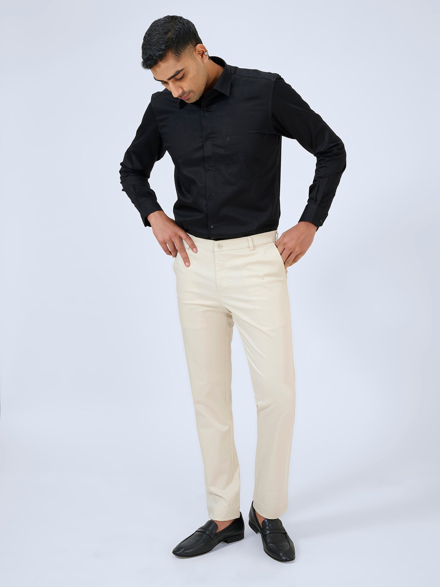 Ivory Whisper Twill Trousers