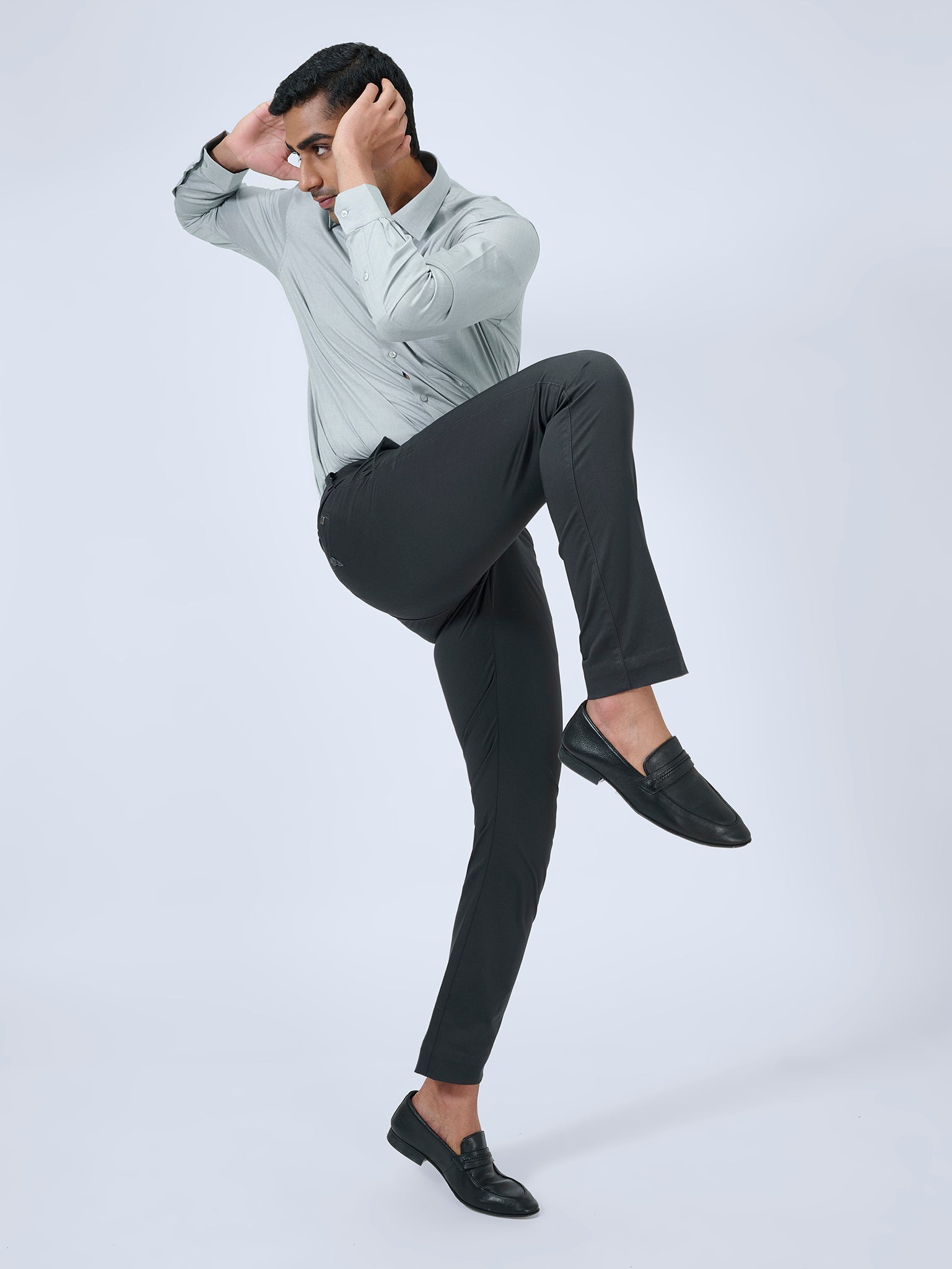 Deep Verdant Shadow Twill Trousers
