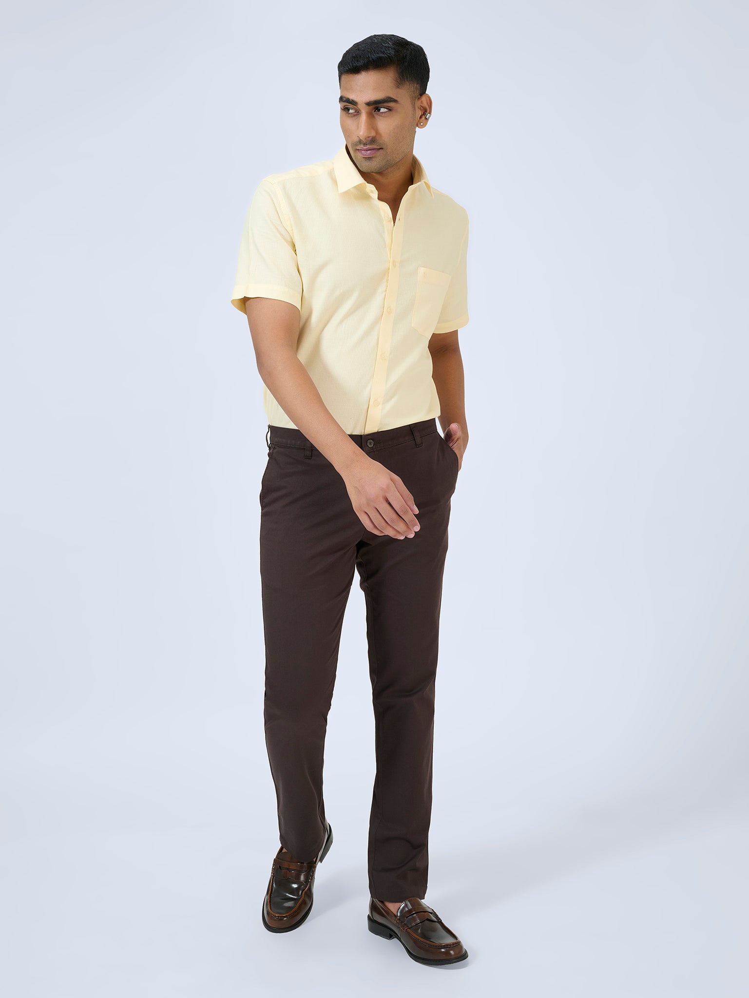 Espresso Brown Twill Trousers