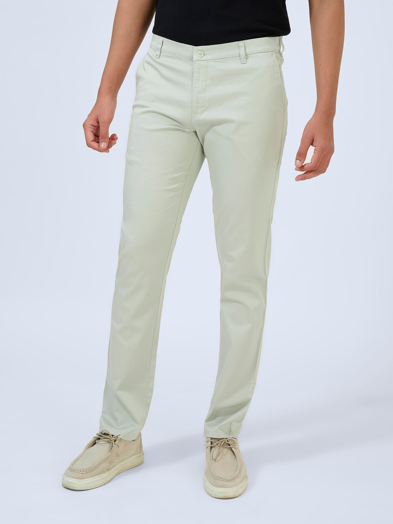 Soft Fern Green Satin Trousers