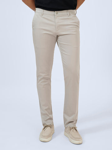 Oyster Beige Satin Trousers
