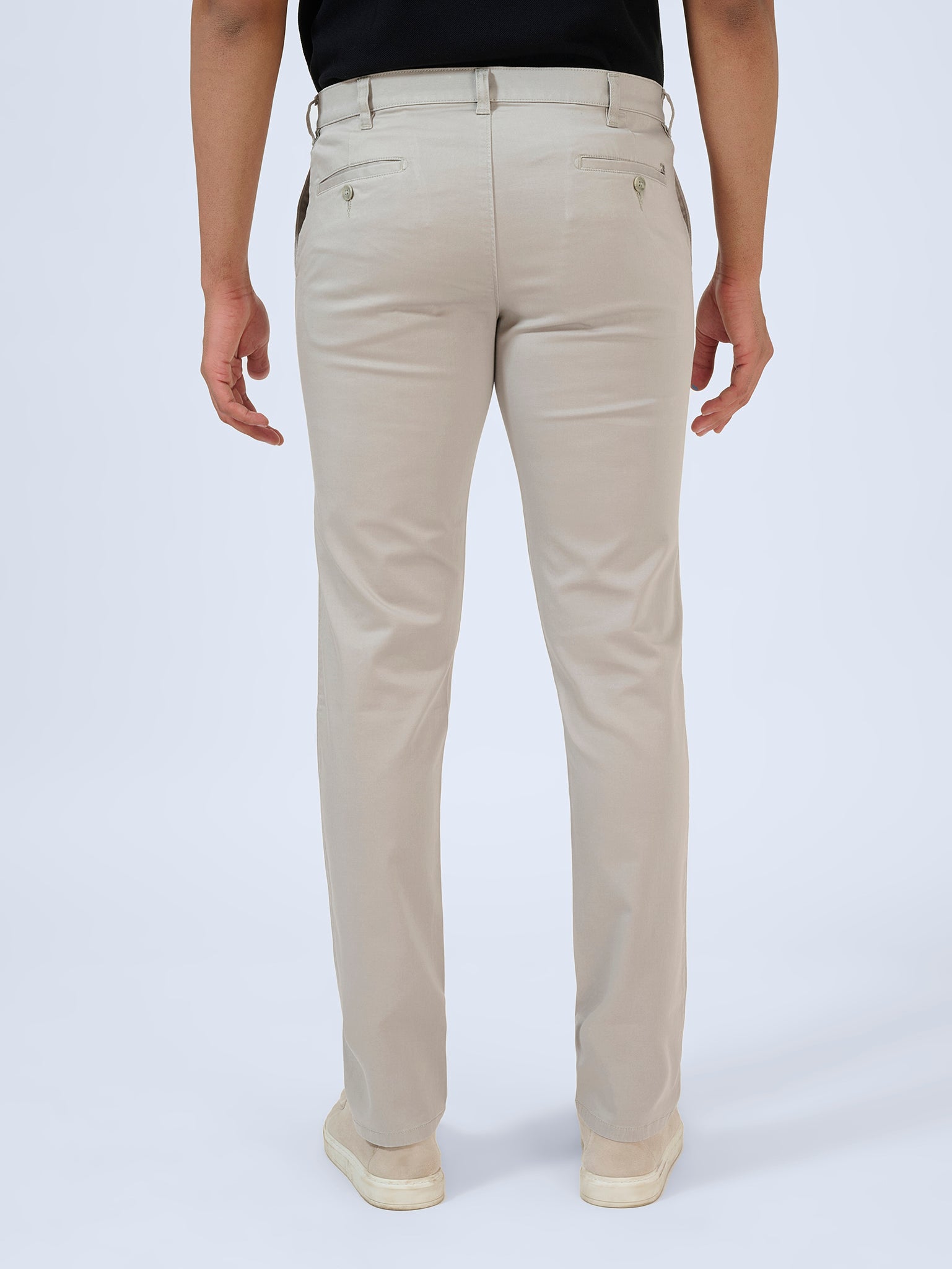 Oyster Beige Satin Trousers
