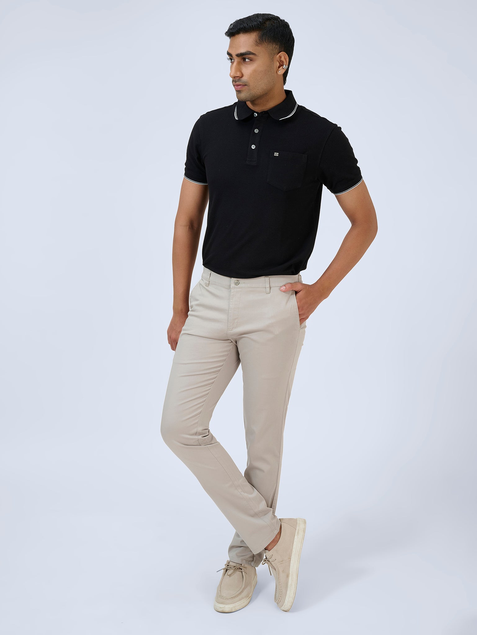 Oyster Beige Satin Trousers