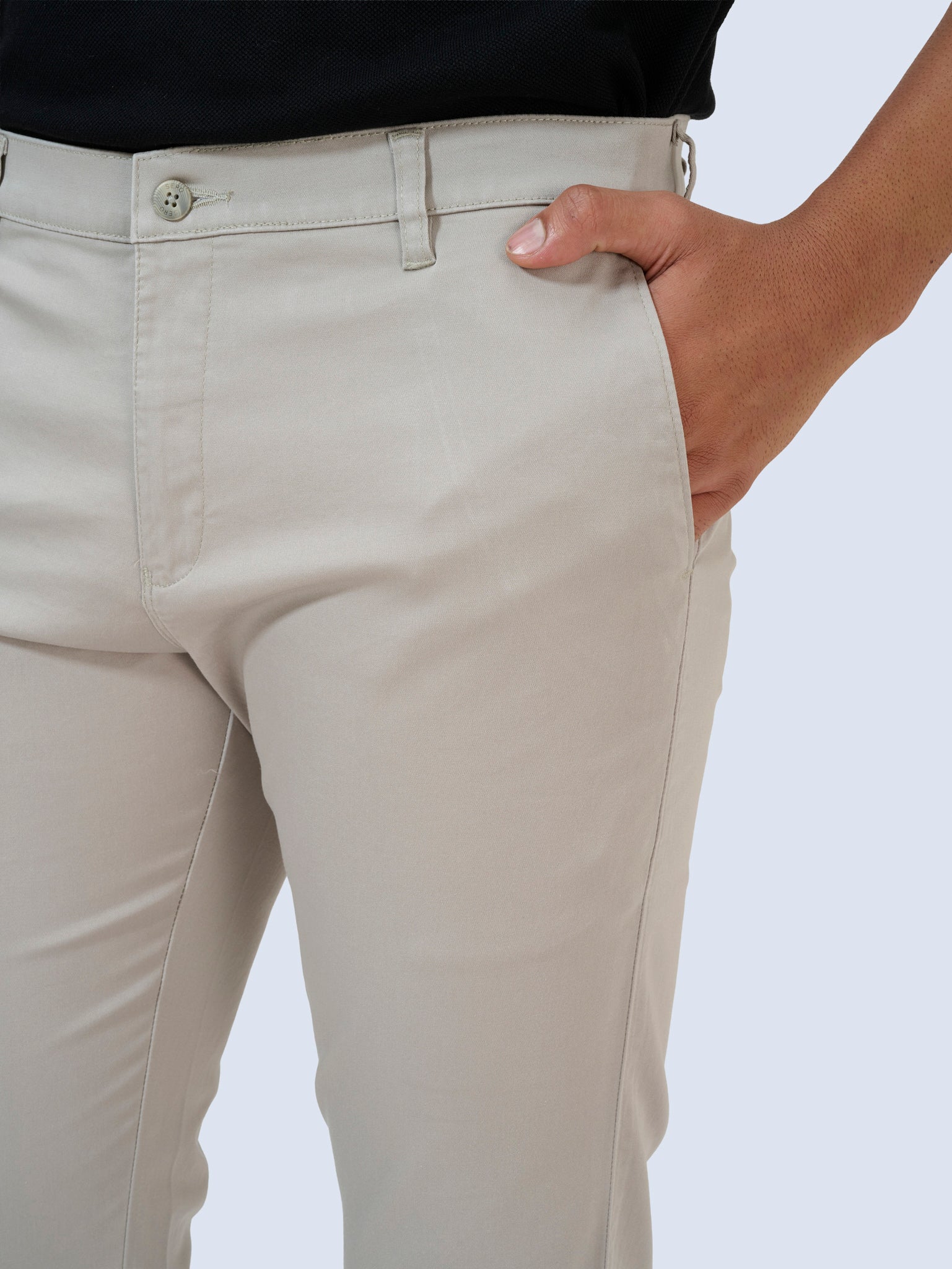 Oyster Beige Satin Trousers