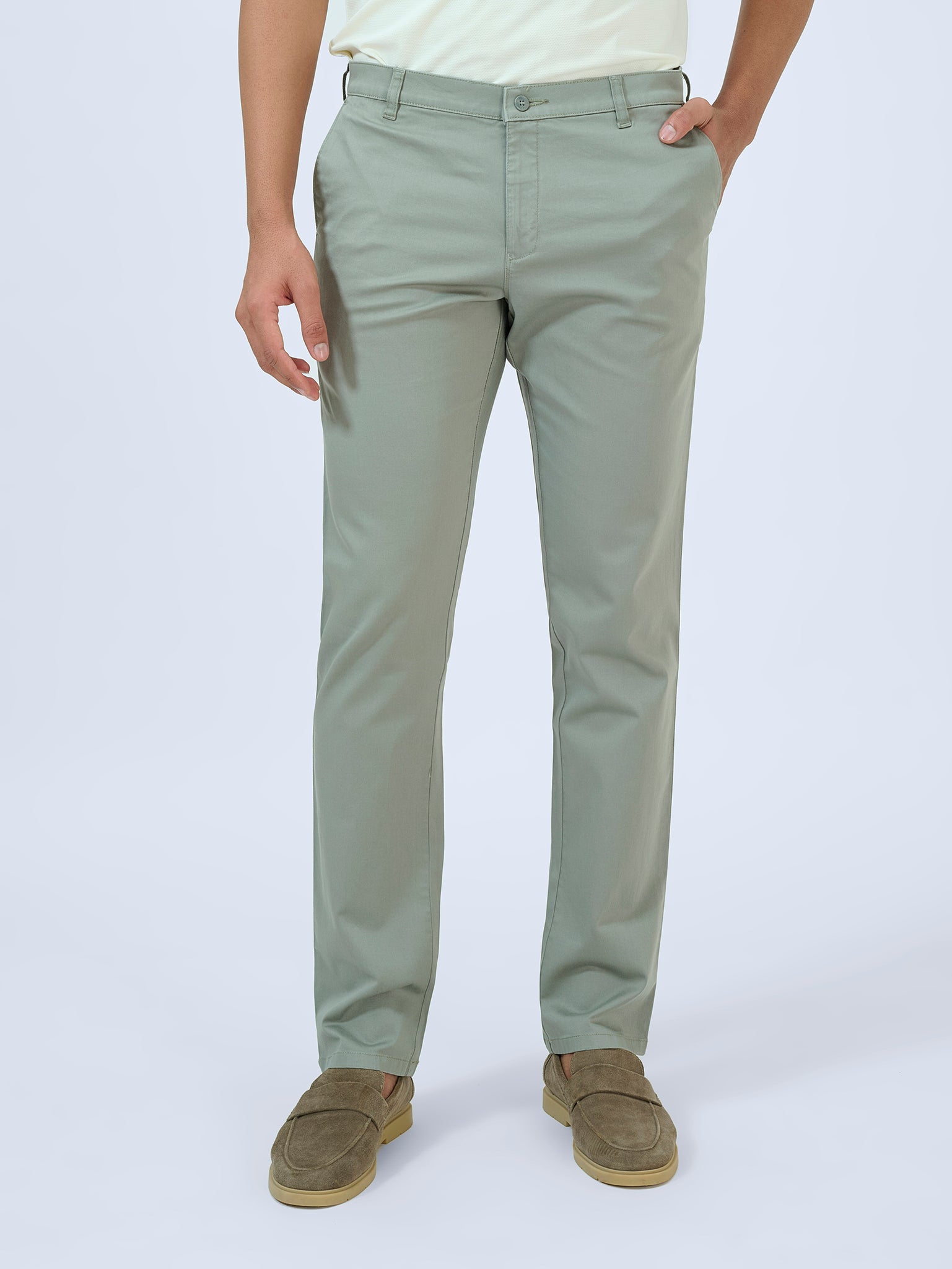 Sage Satin Trousers