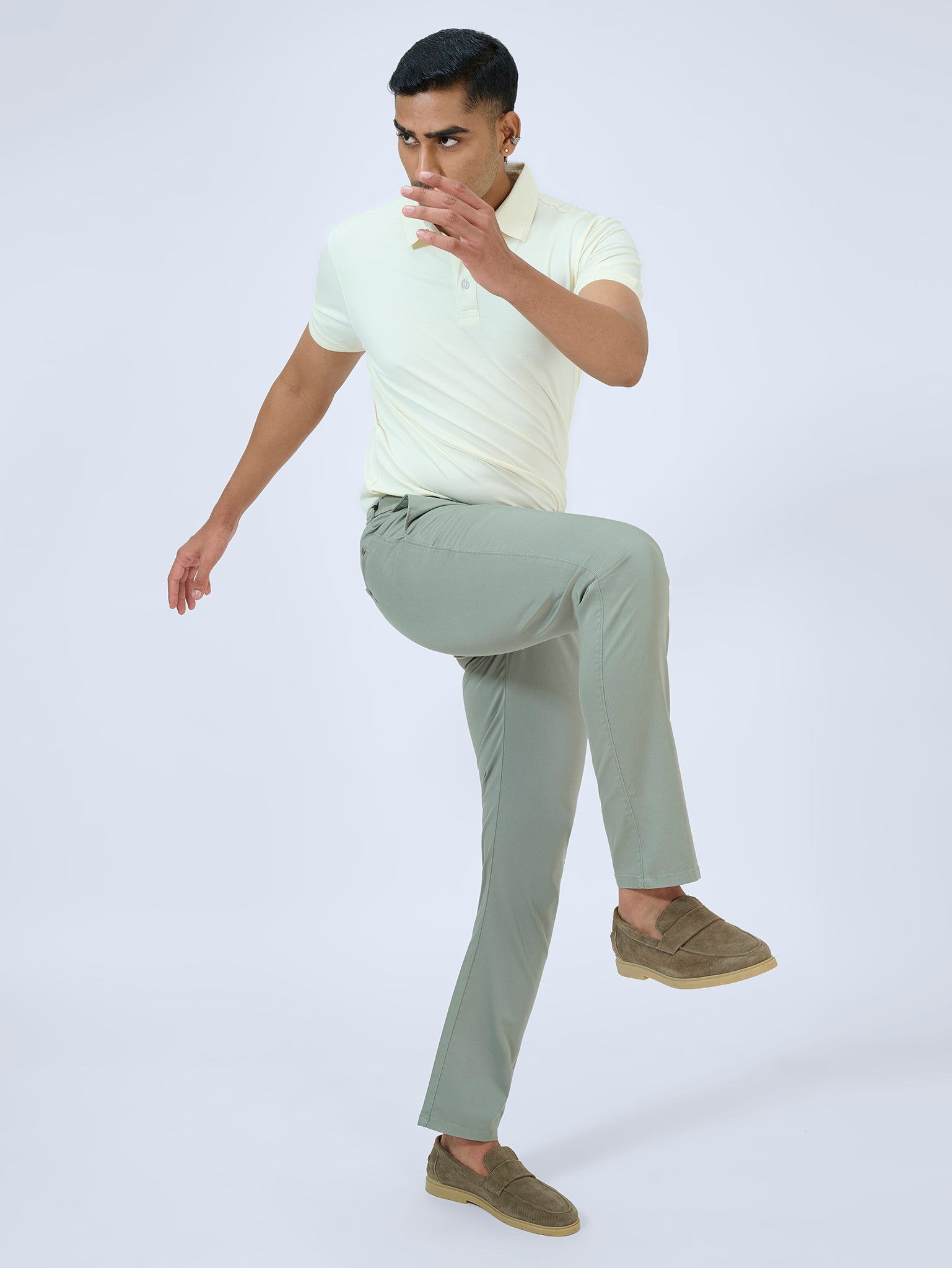 Sage Satin Trousers