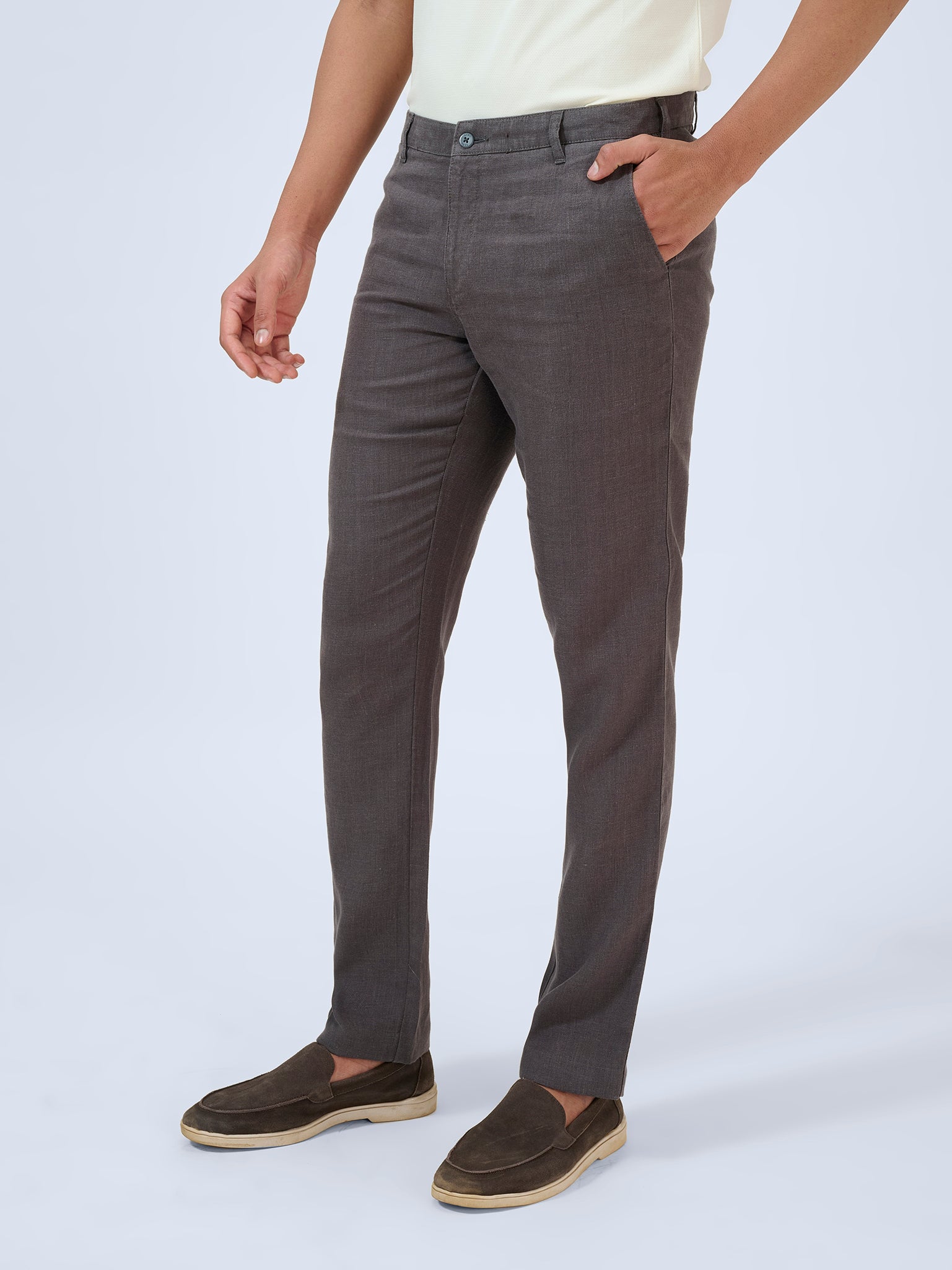 Dark Lava Flat Front Trousers