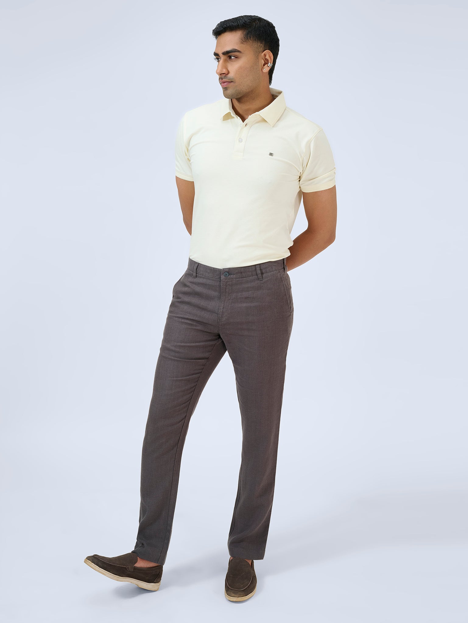 Dark Lava Flat Front Trousers