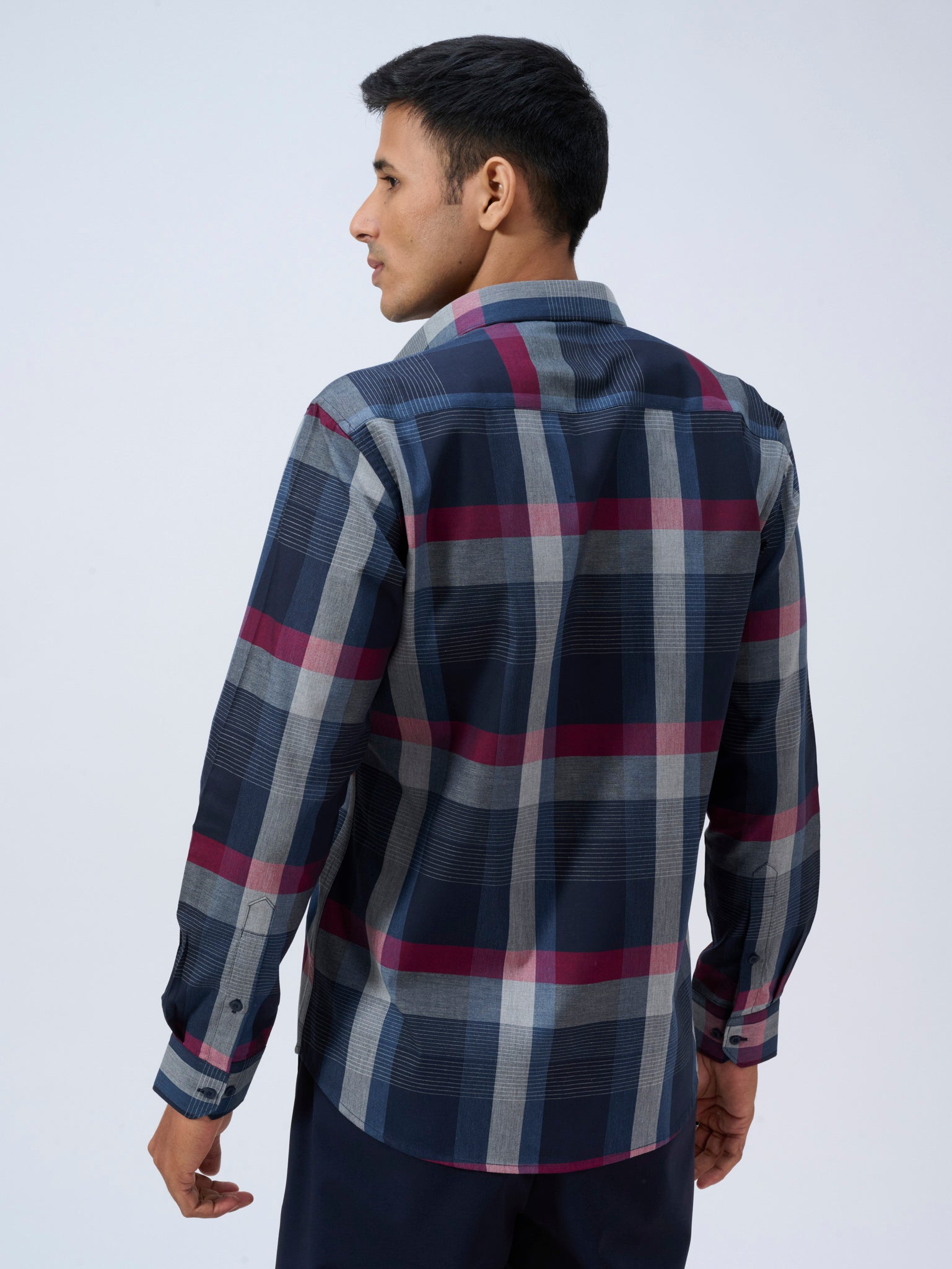 Neon Navy Bold Check Shirt