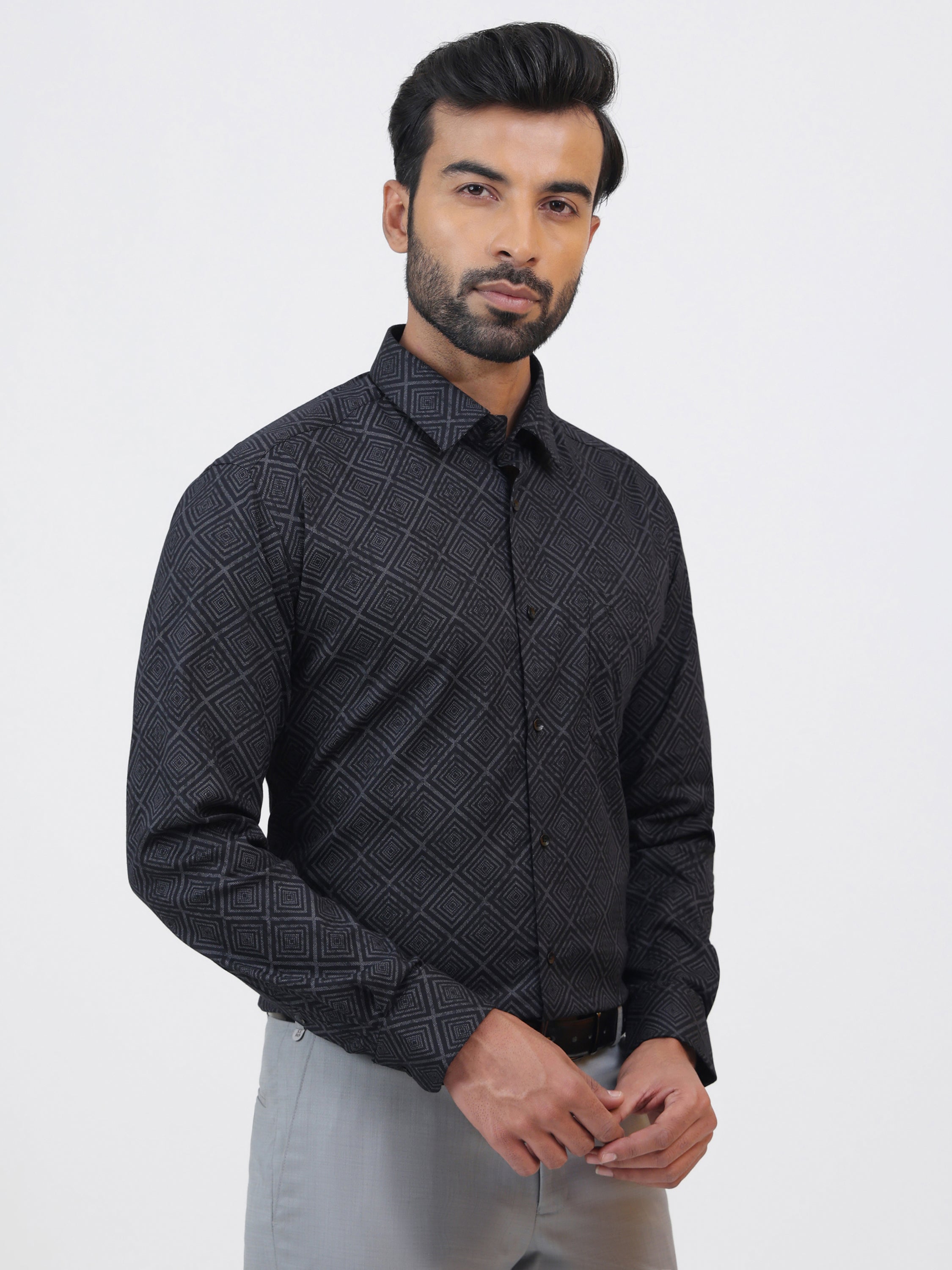 Black Diamond Print Shirt