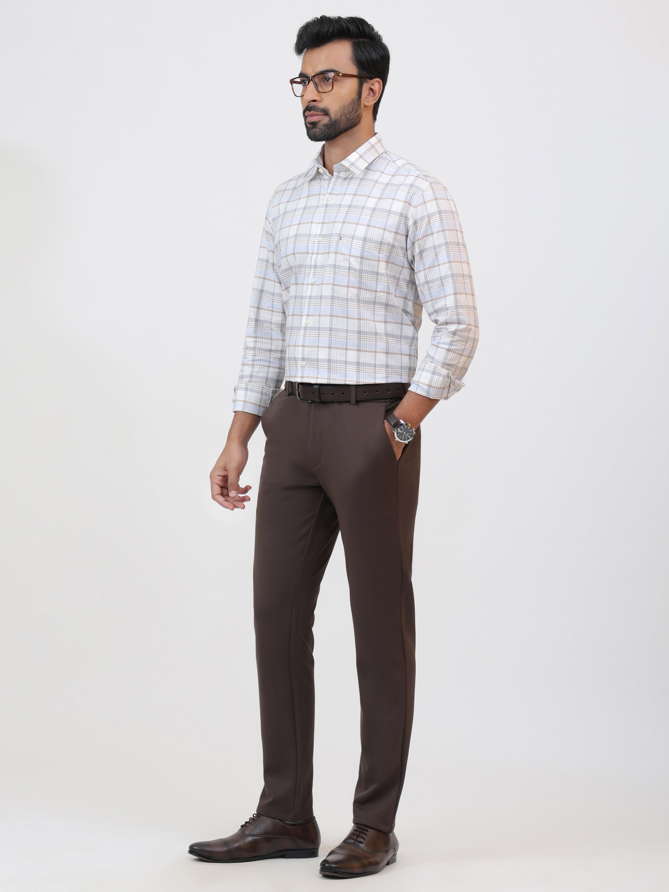 Light Mocha Check Shirt