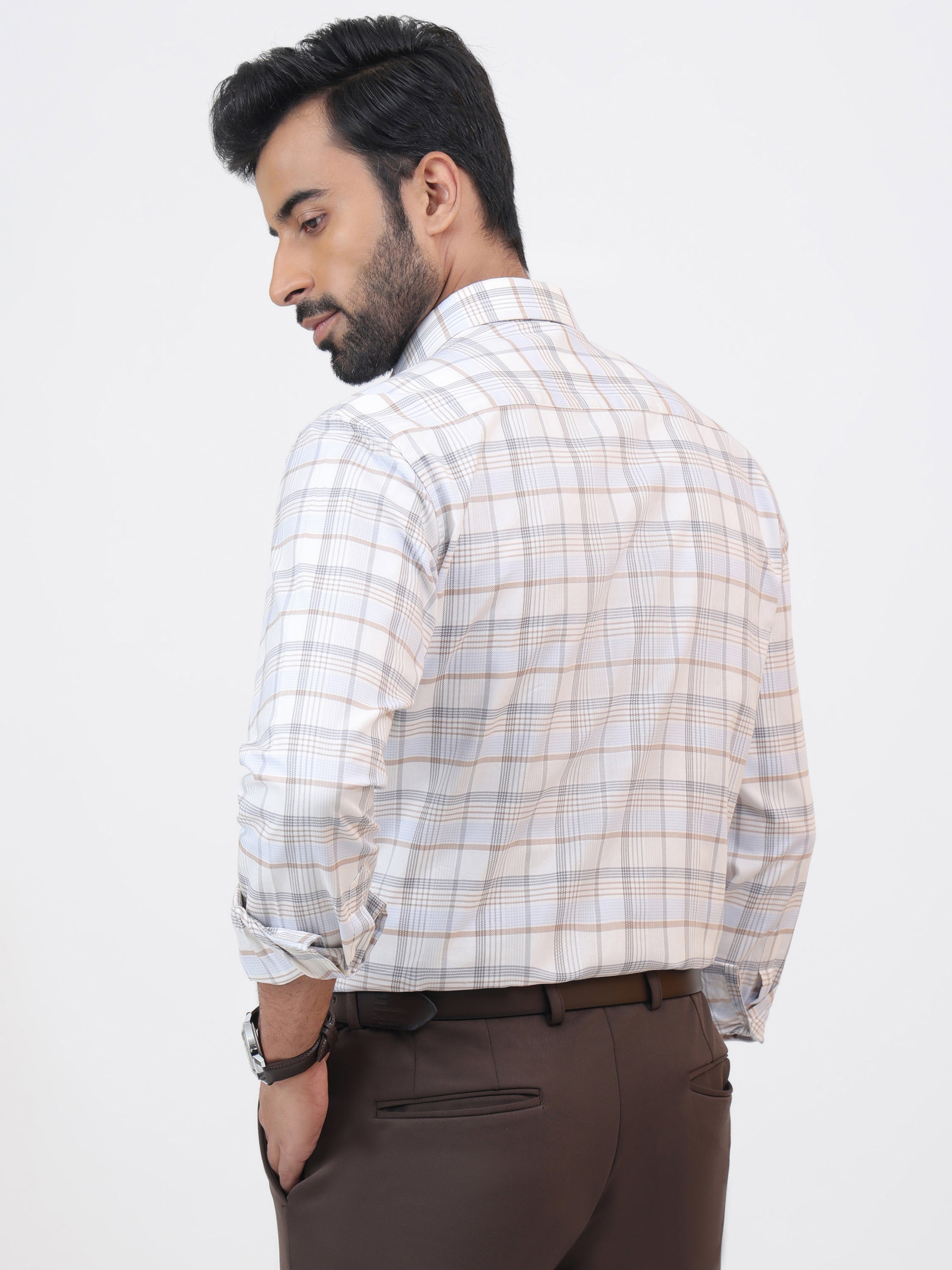 Light Mocha Check Shirt