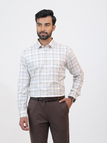 Ivory Taupe Check Shirt