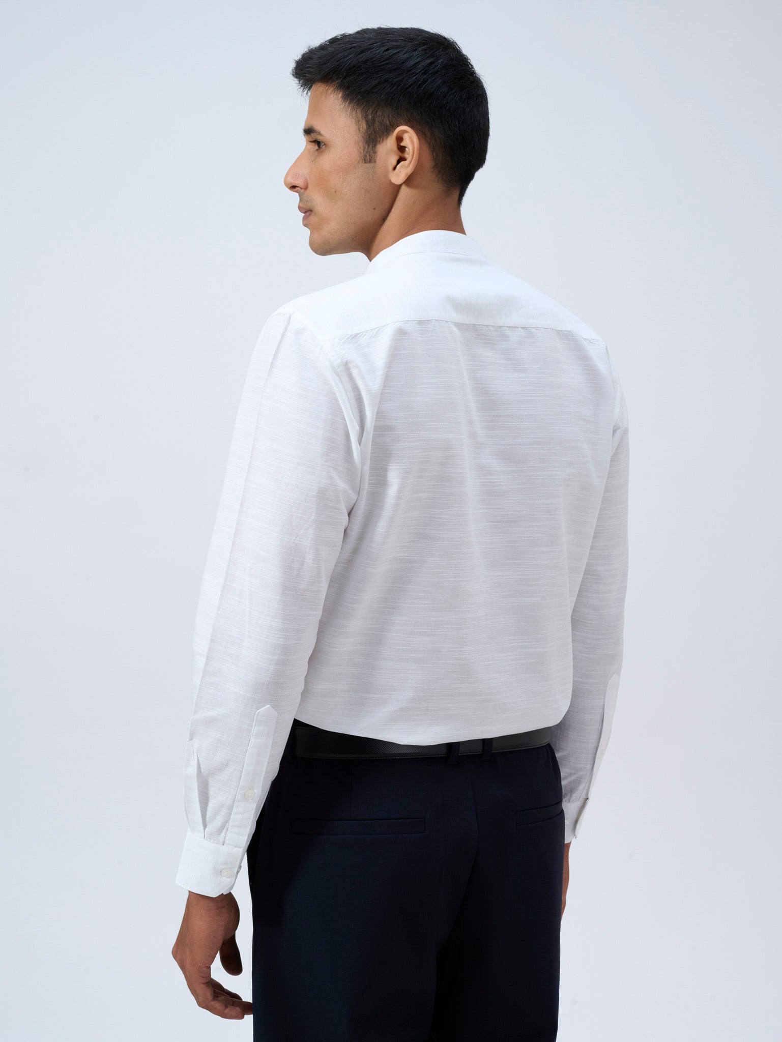 Paper White Mandarin Collar Shirt