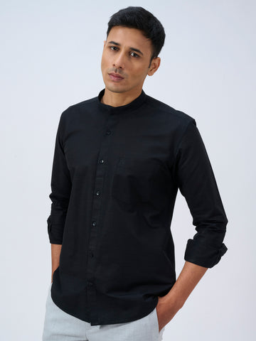 Ebony Mandarin Collar Shirt
