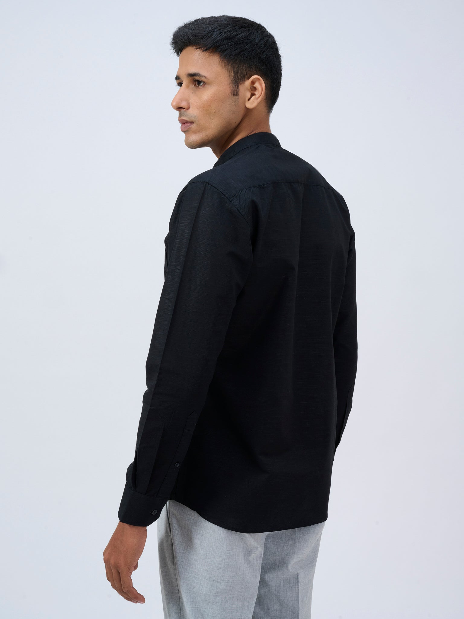 Ebony Mandarin Collar Shirt