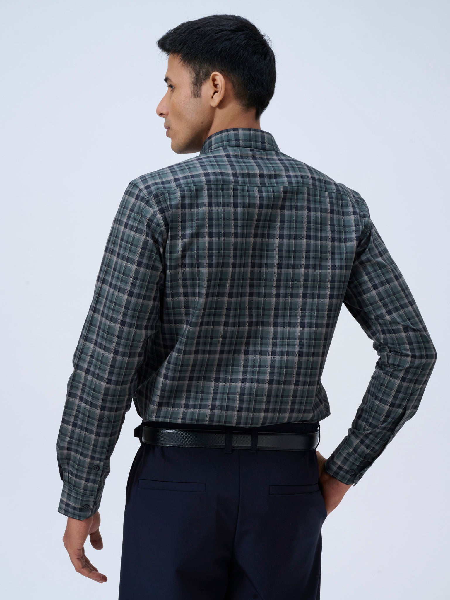 Midnight Teal Tartan Shirt