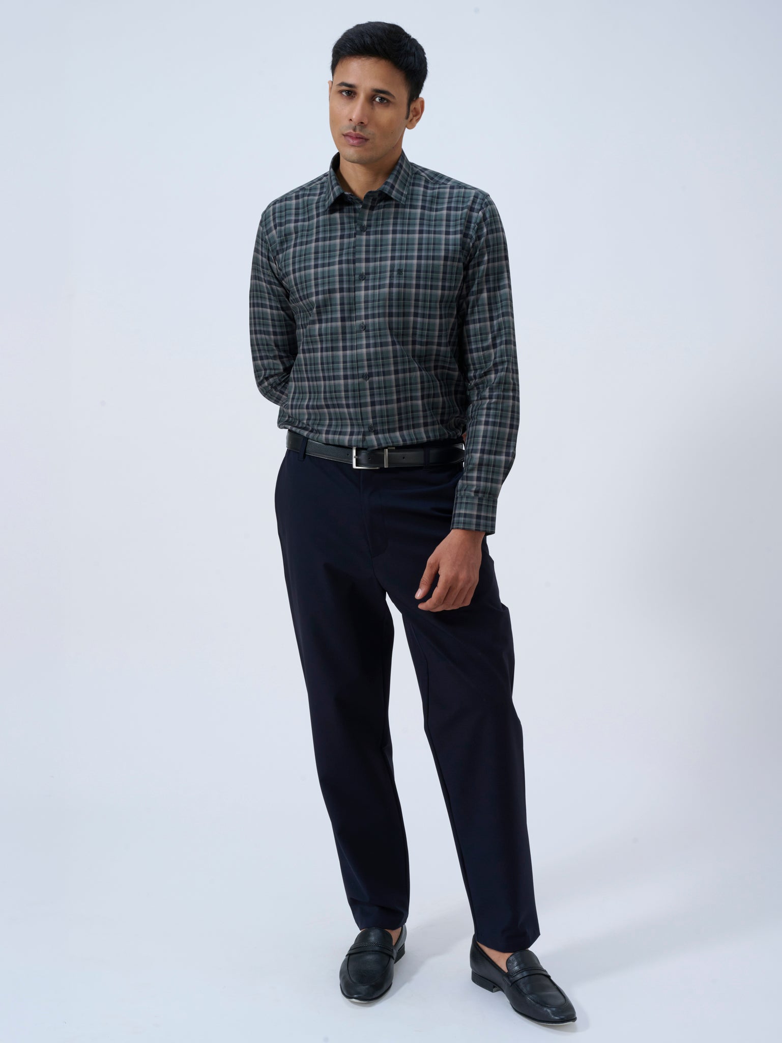 Midnight Teal Tartan Shirt
