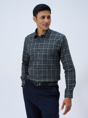 Midnight Teal Tartan Shirt