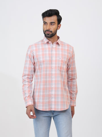 Coral Check Shirt
