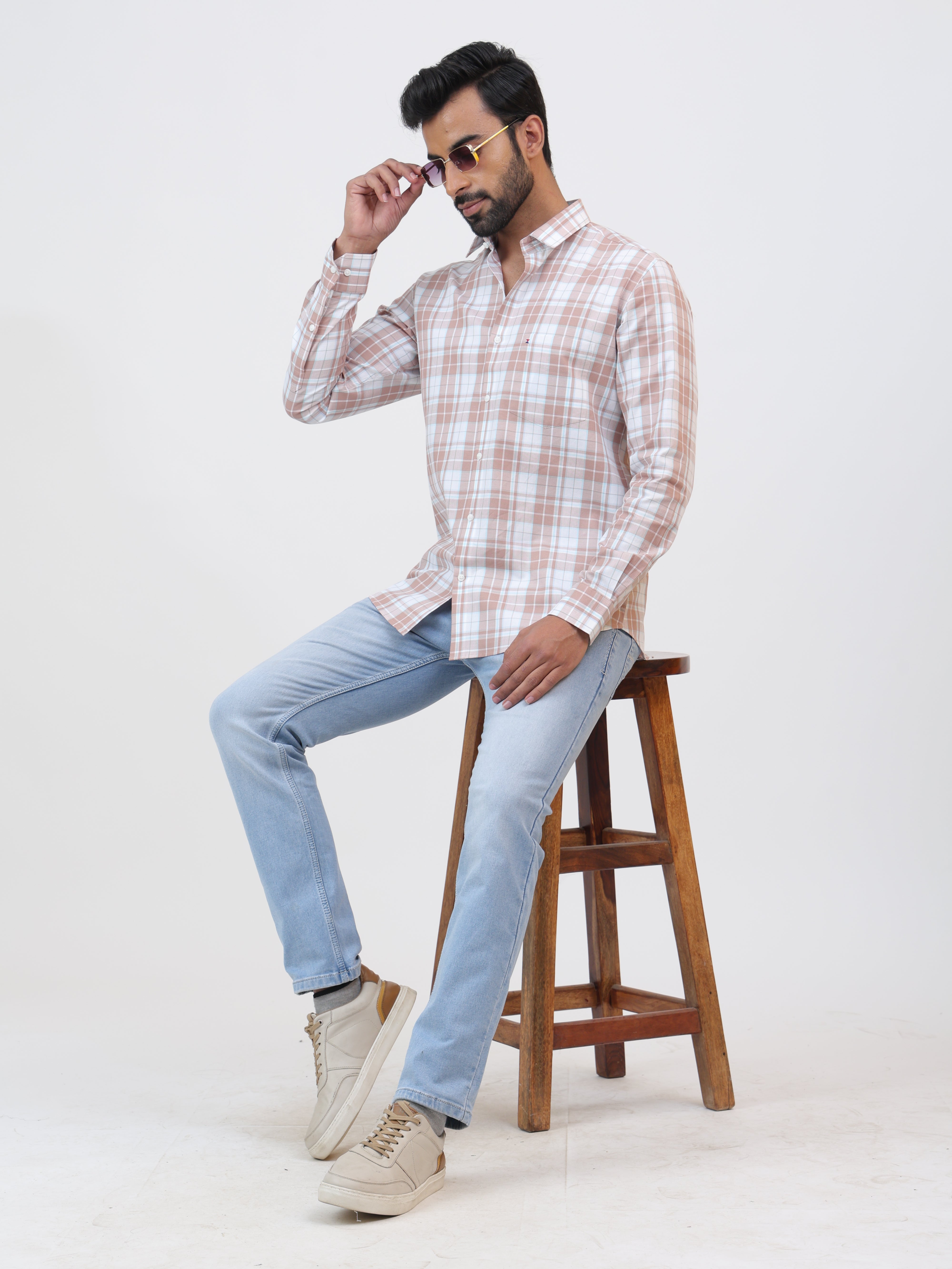 Rust Red Check Shirt