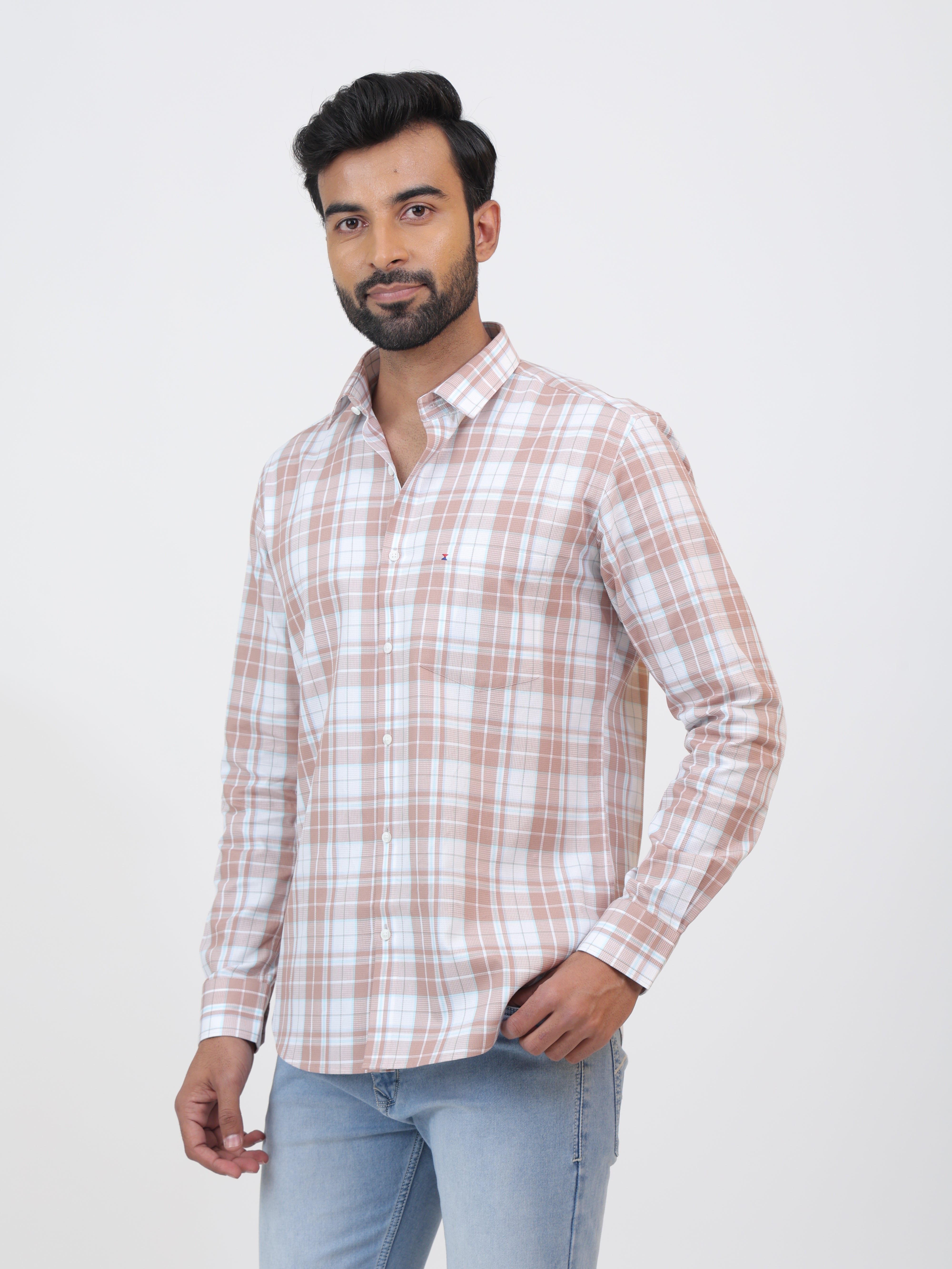 Rust Red Check Shirt