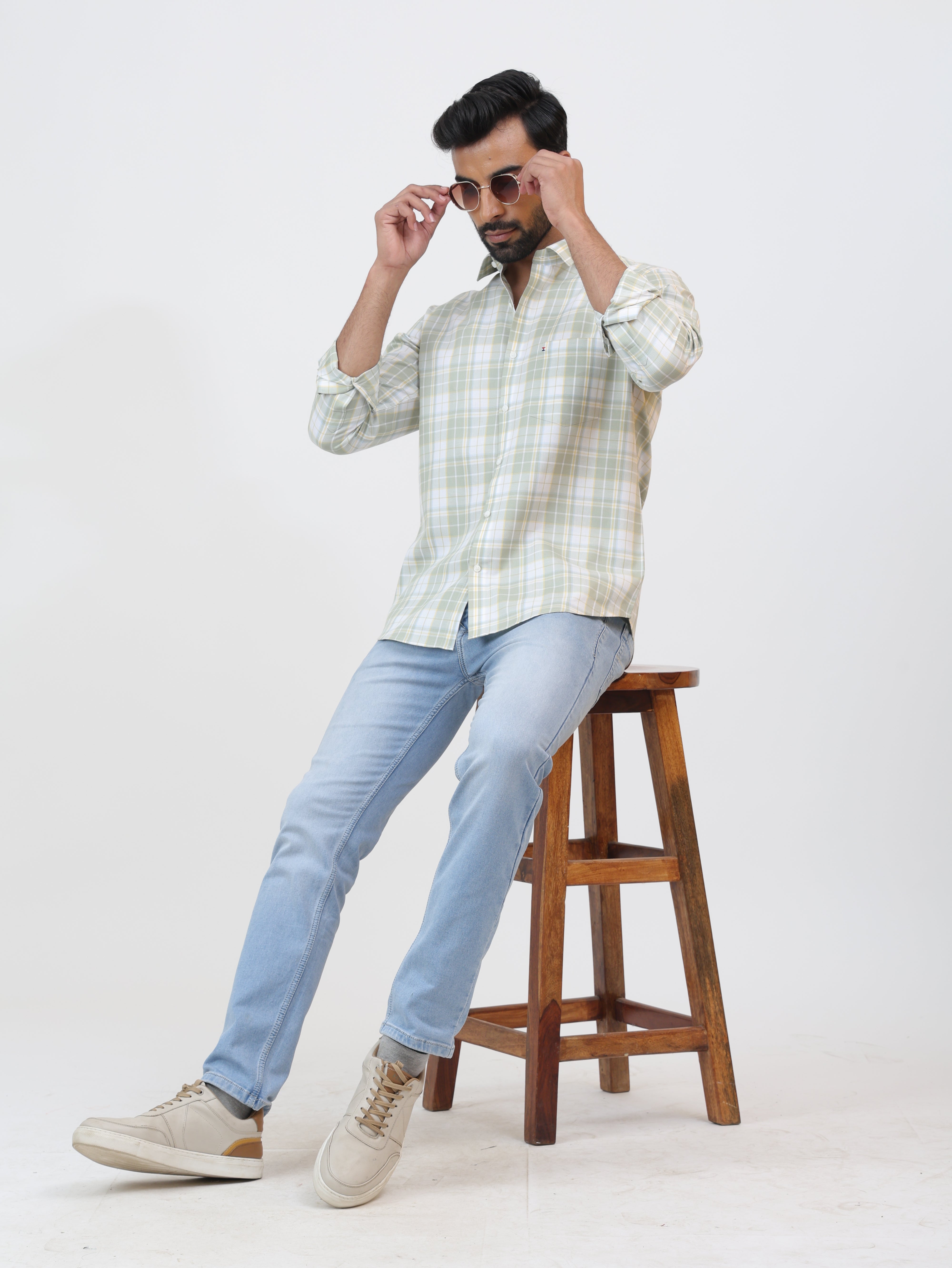 Seafoam Check Shirt