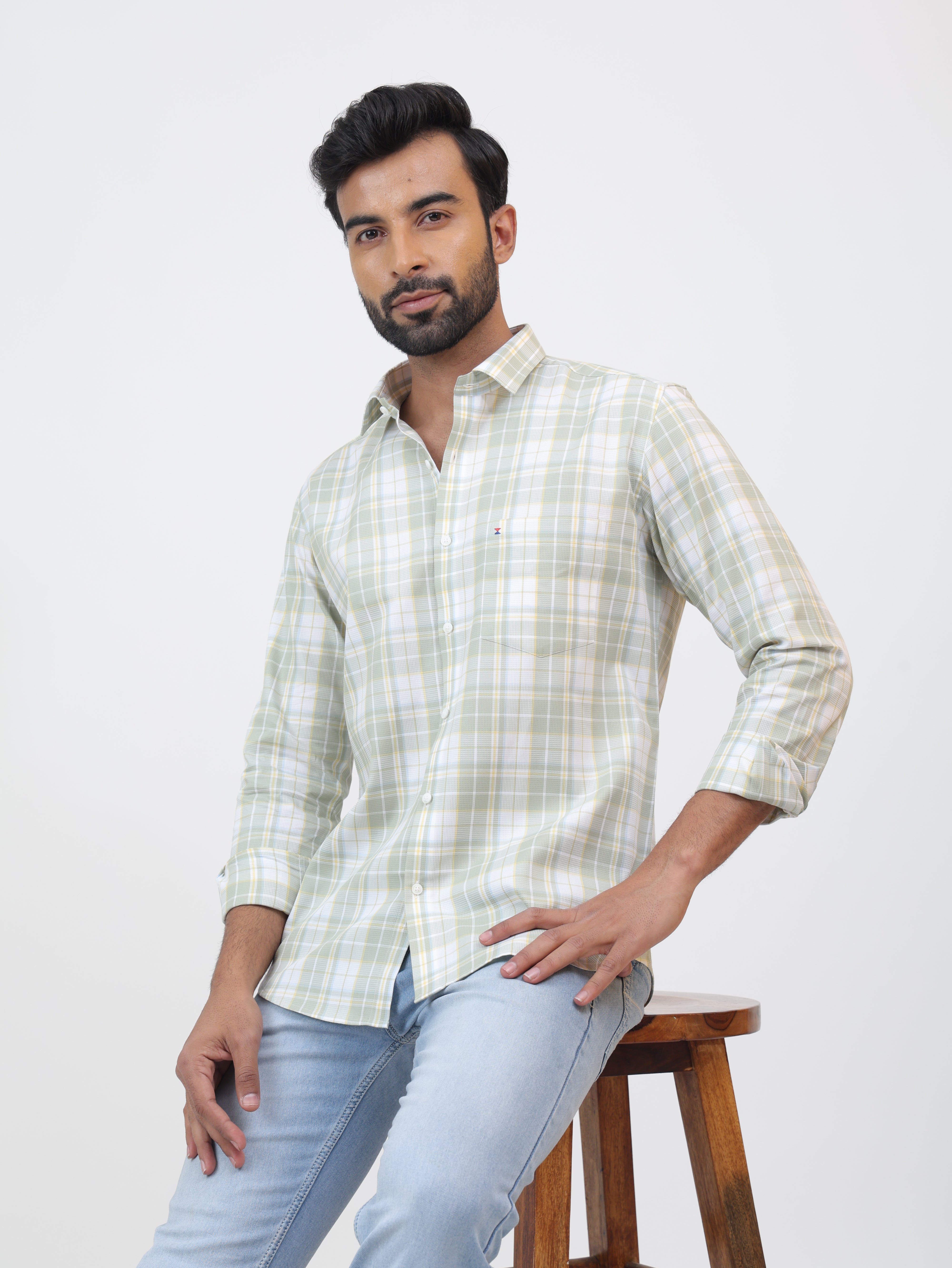 Seafoam Check Shirt