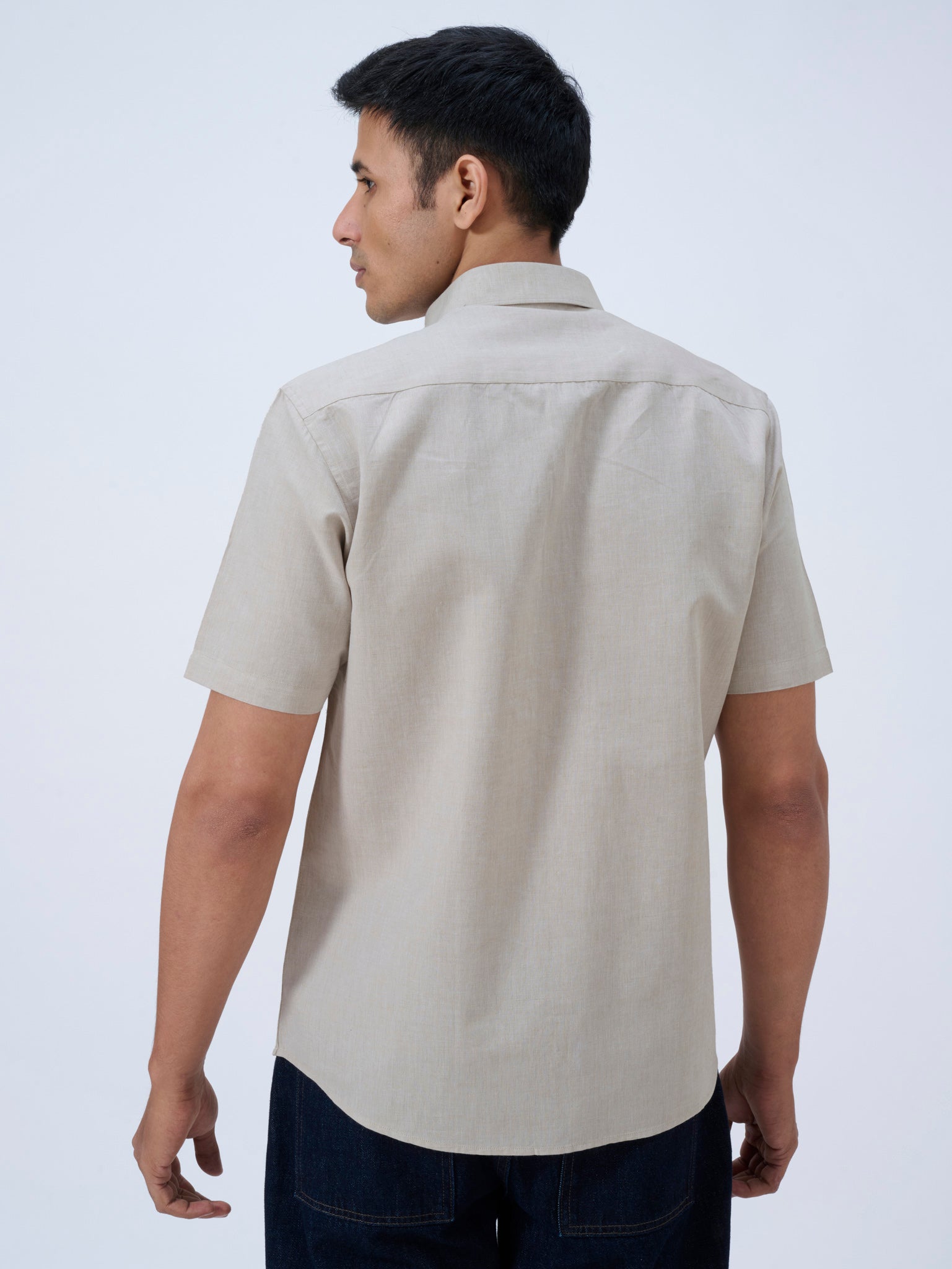 Sand Drift Cotton Linen Half Sleeve Shirt