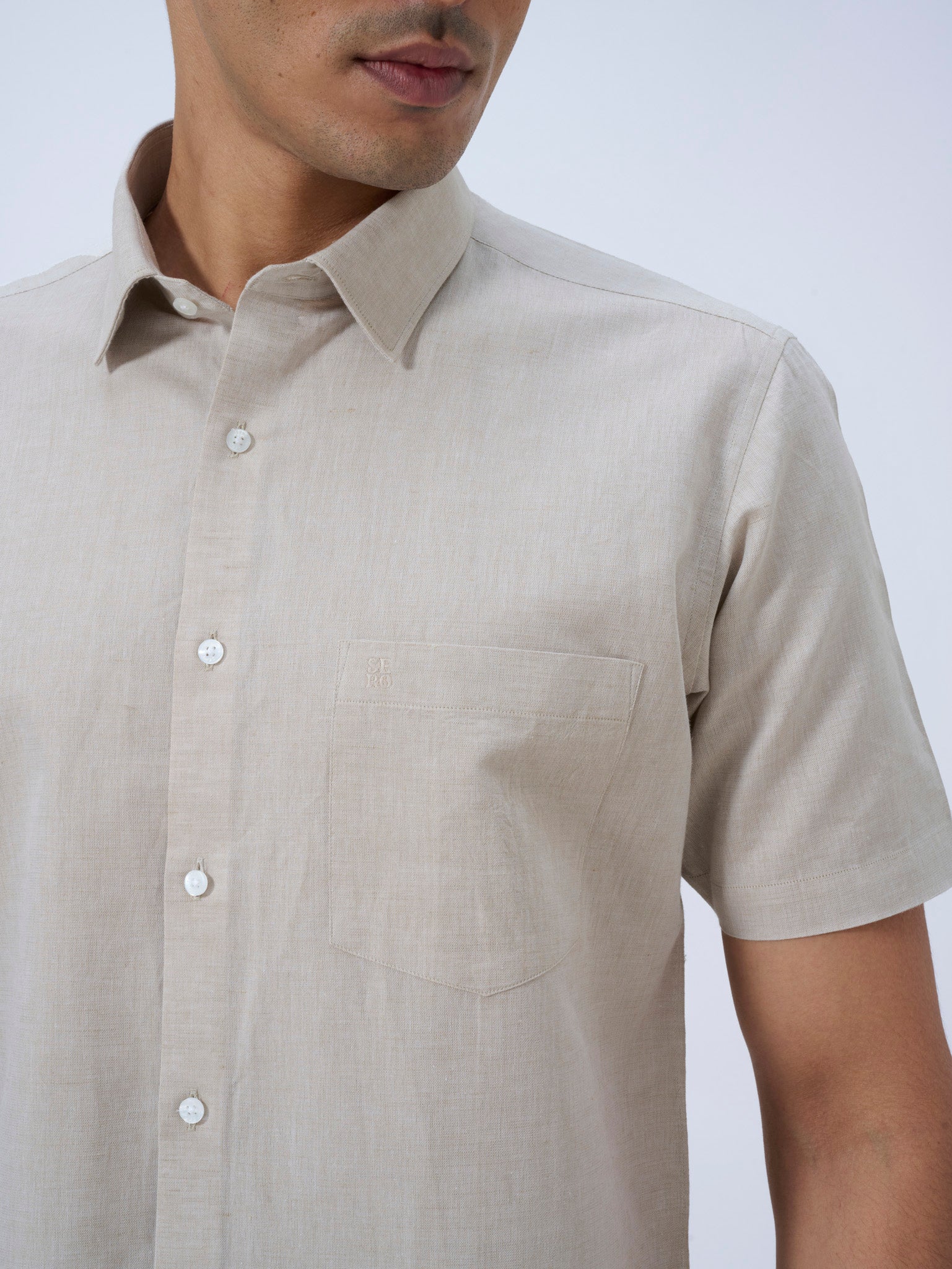 Sand Drift Cotton Linen Half Sleeve Shirt