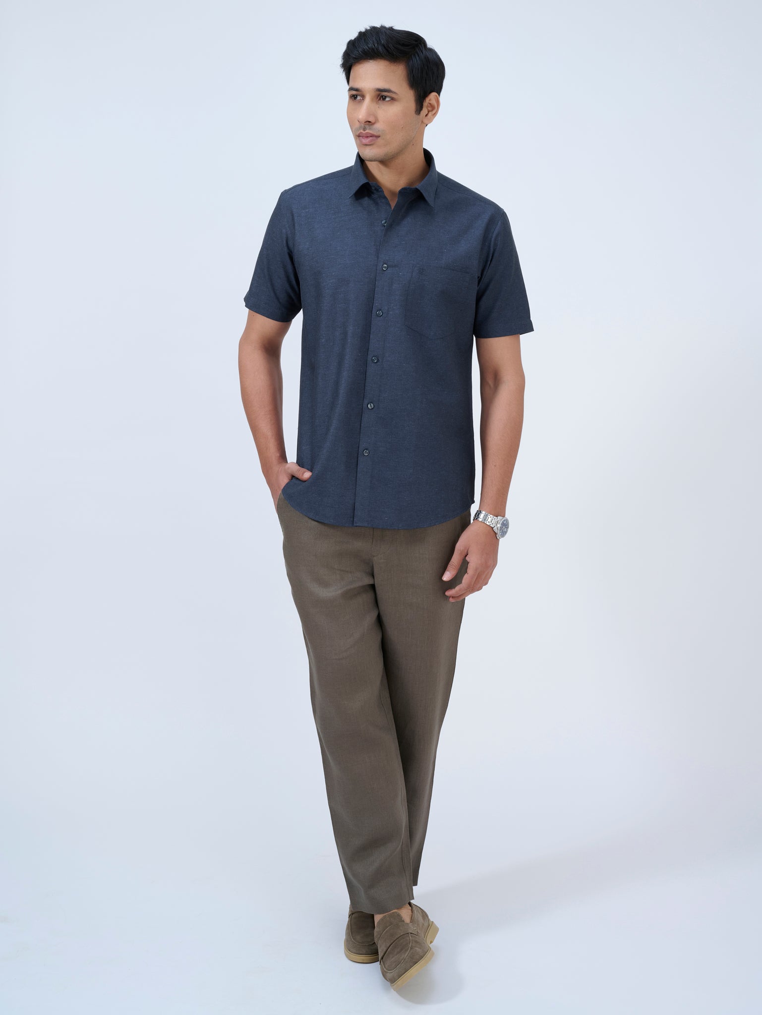 Oxford Blue Solid Shirt