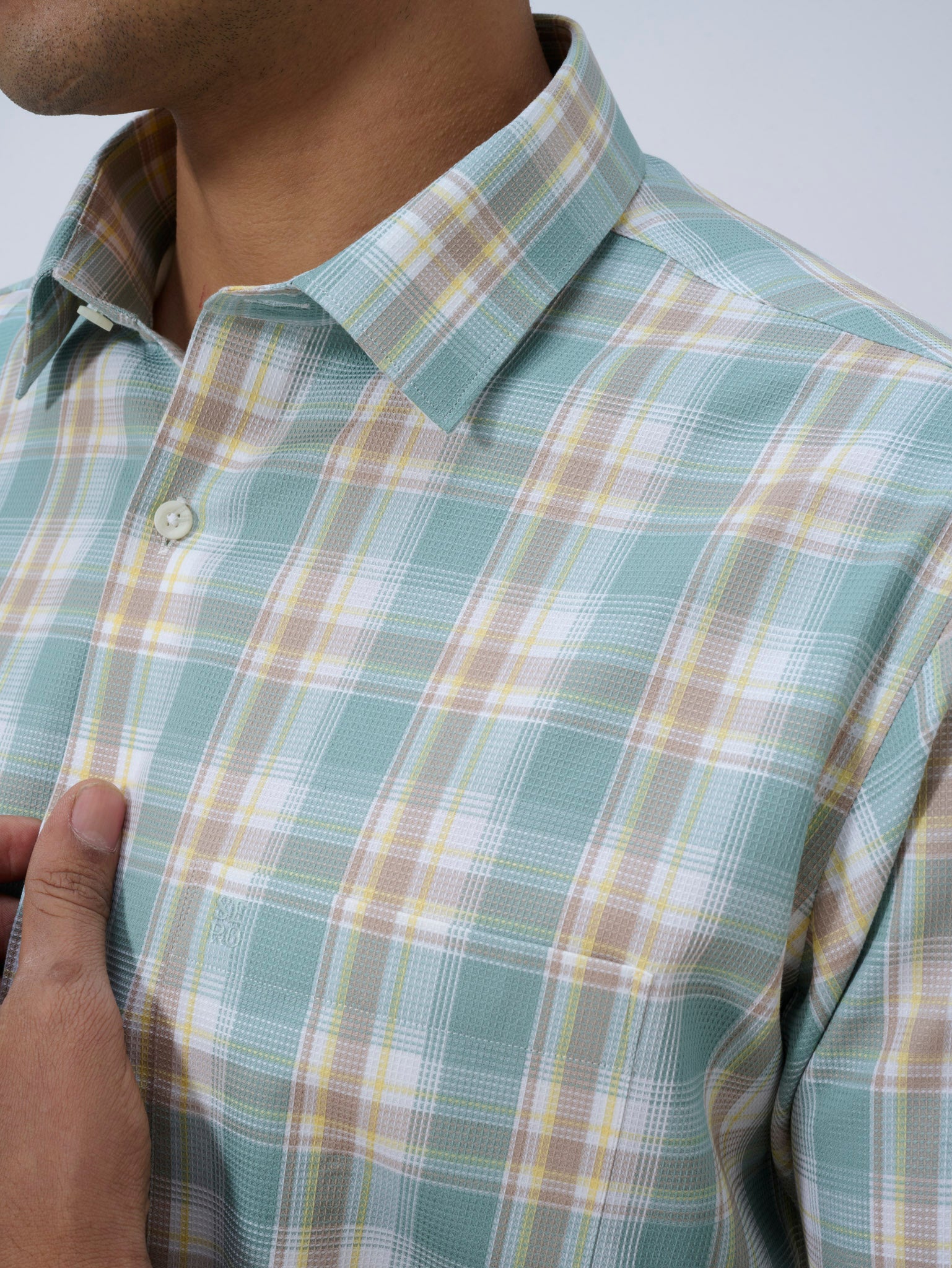 Cool Agave Madras Check Shirt