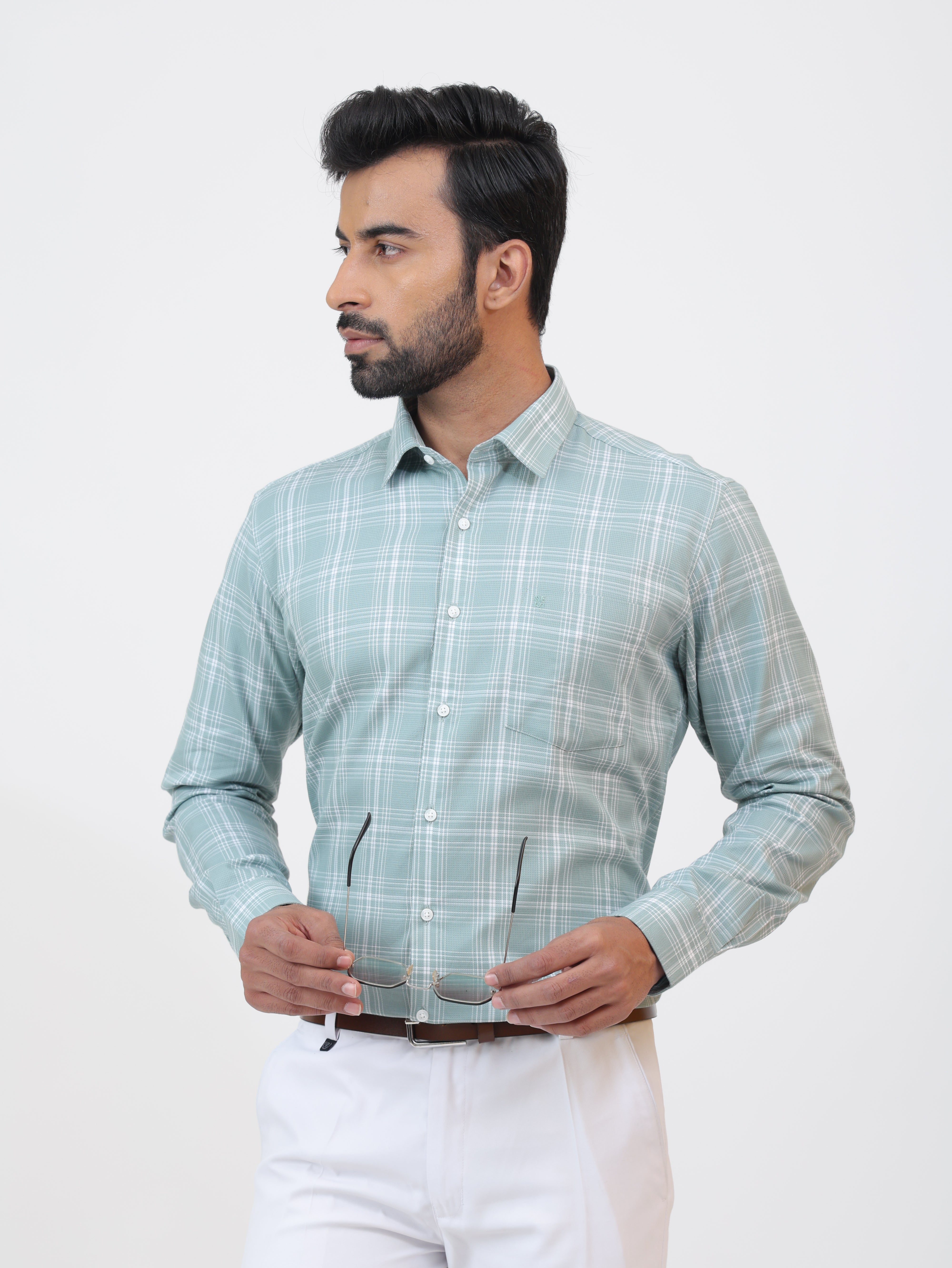 Mint Eucalyptus Check Shirt