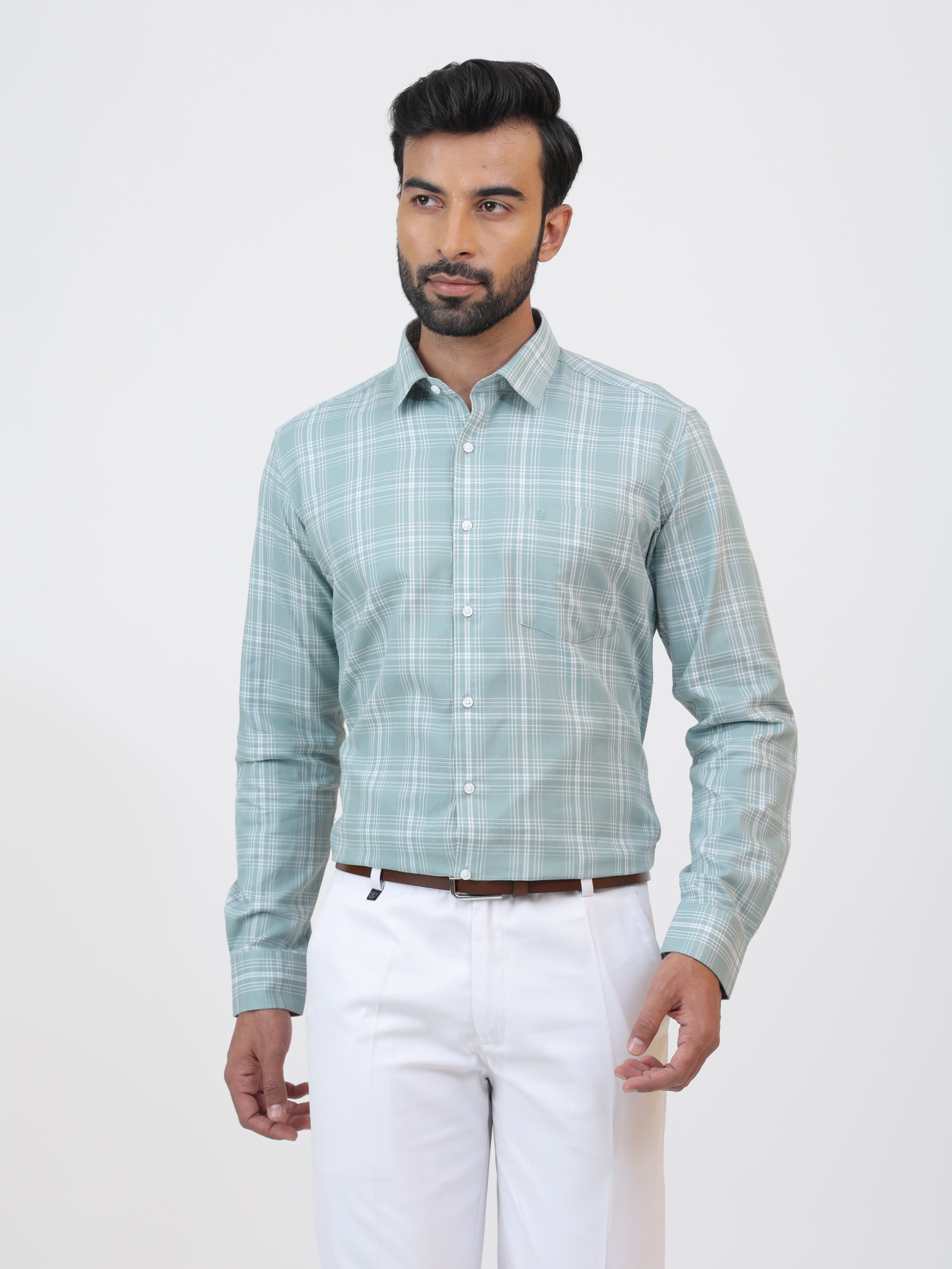 Mint Eucalyptus Check Shirt