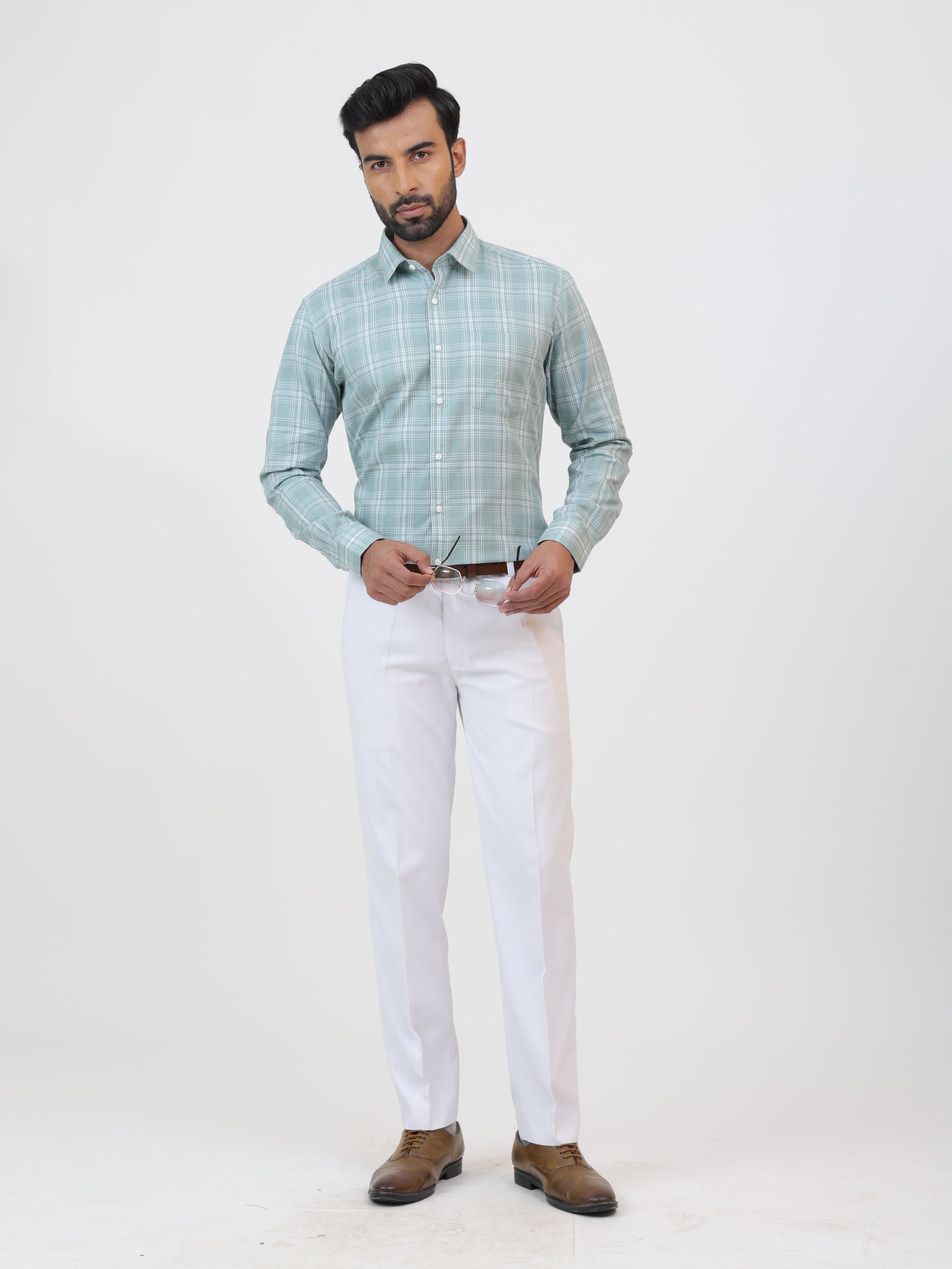 Mint Eucalyptus Check Shirt
