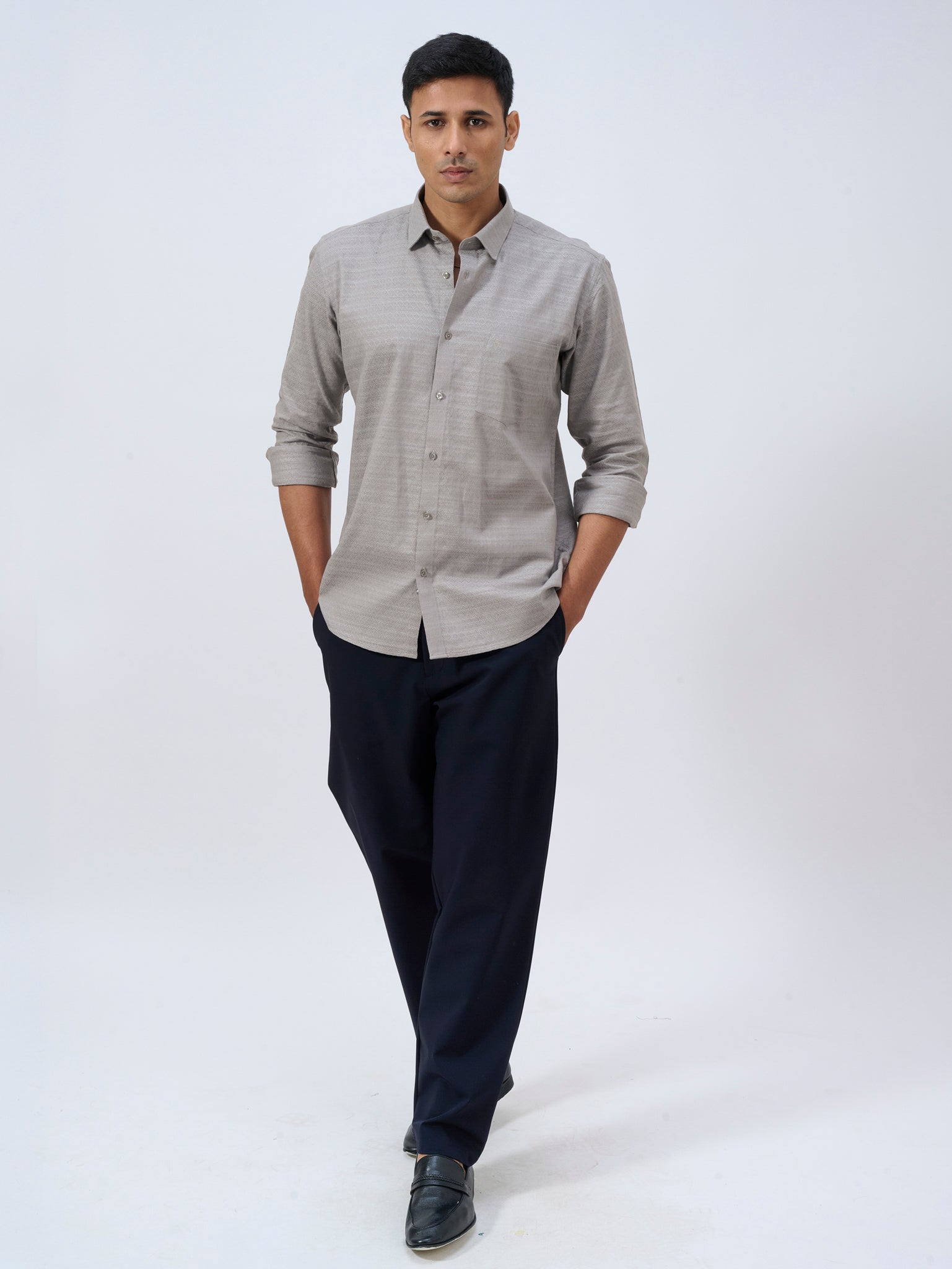 Cool Grey Dobby Shirt