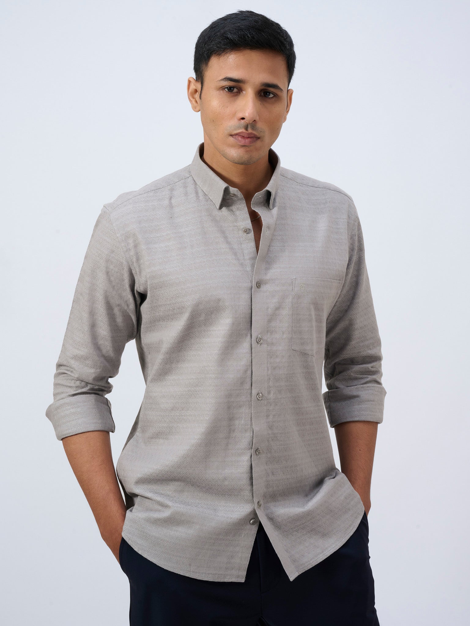 Cool Grey Dobby Shirt