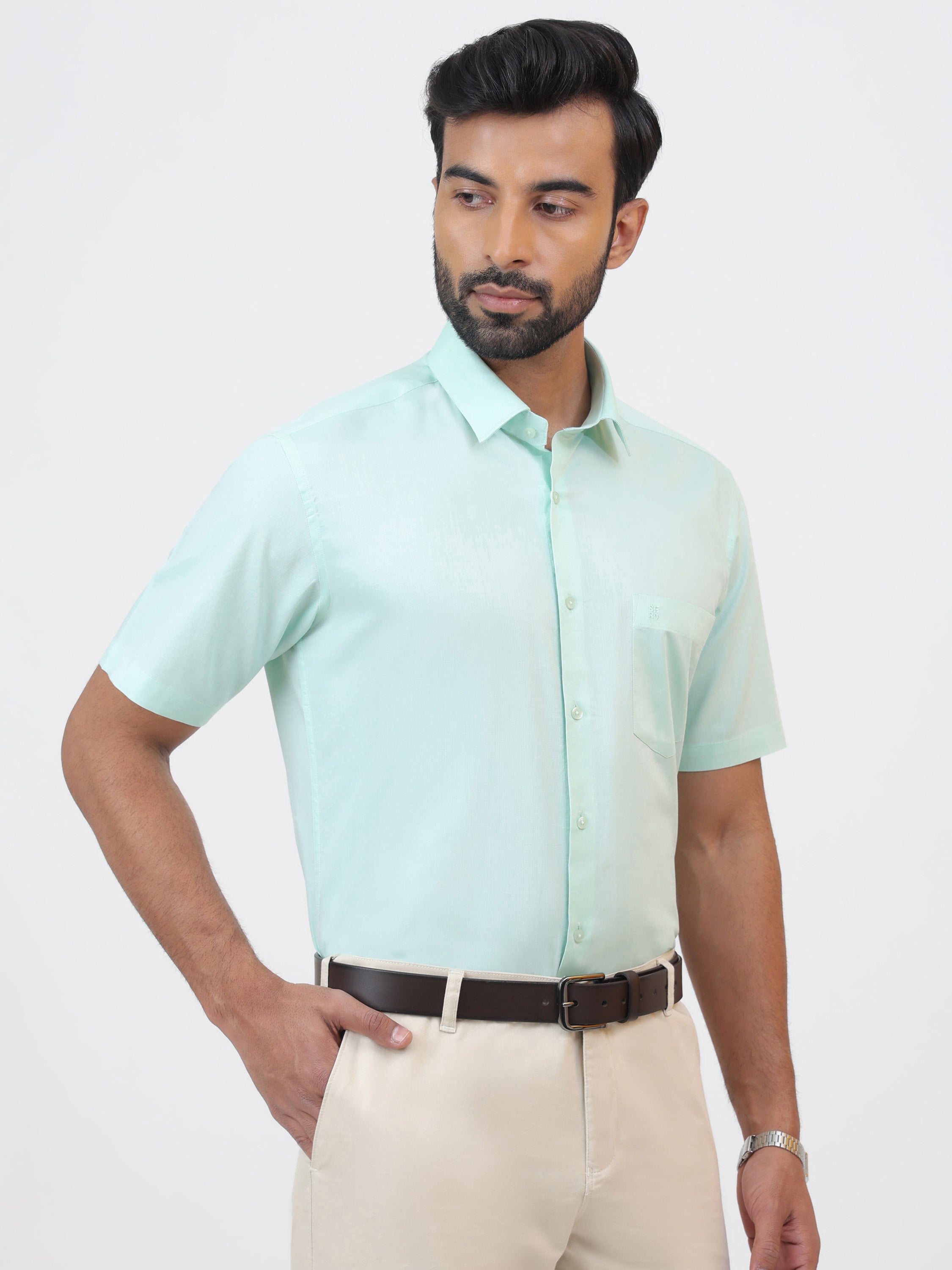 Oil Green Half Shirt