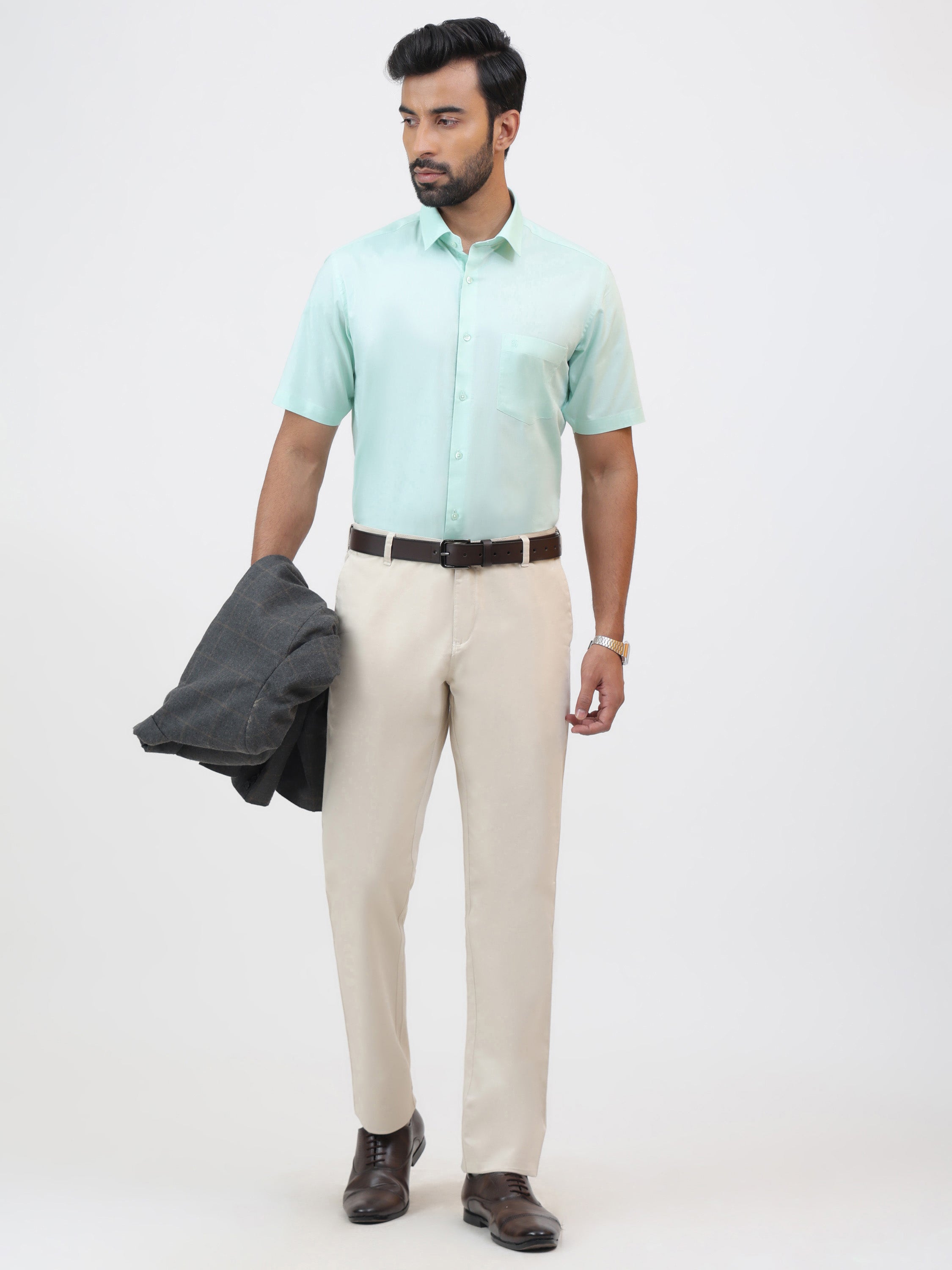 Oil Green Half Shirt