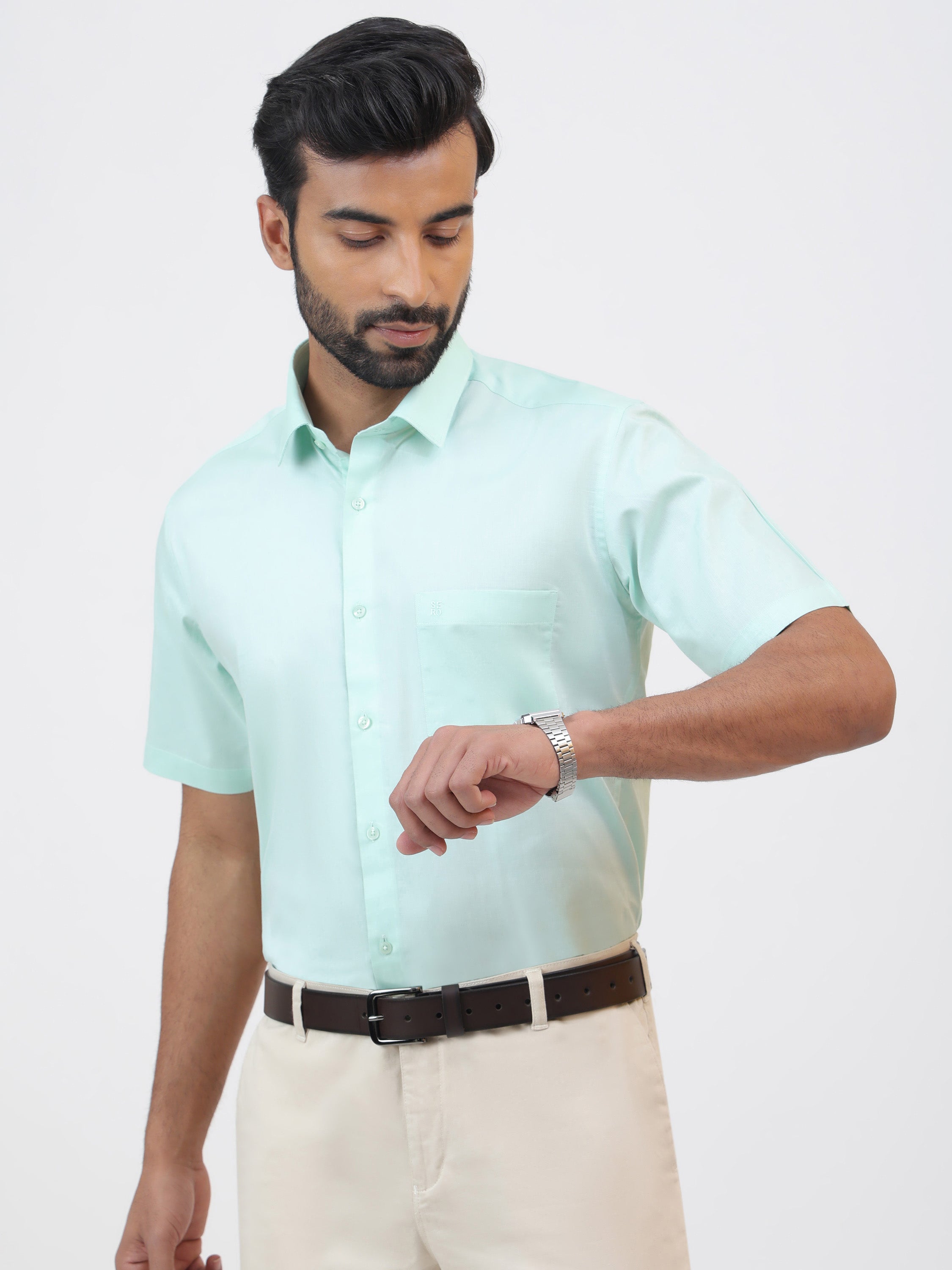 Oil Green Half Shirt